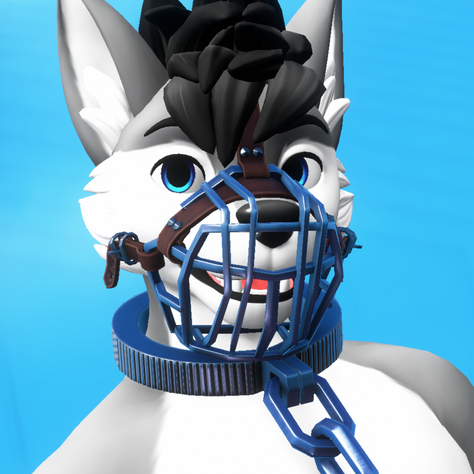 Male Winterpaw Canine - Beast Shackles and Muzzle