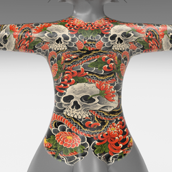 [MAYU] Japanese Skull Sleeve Tattoo