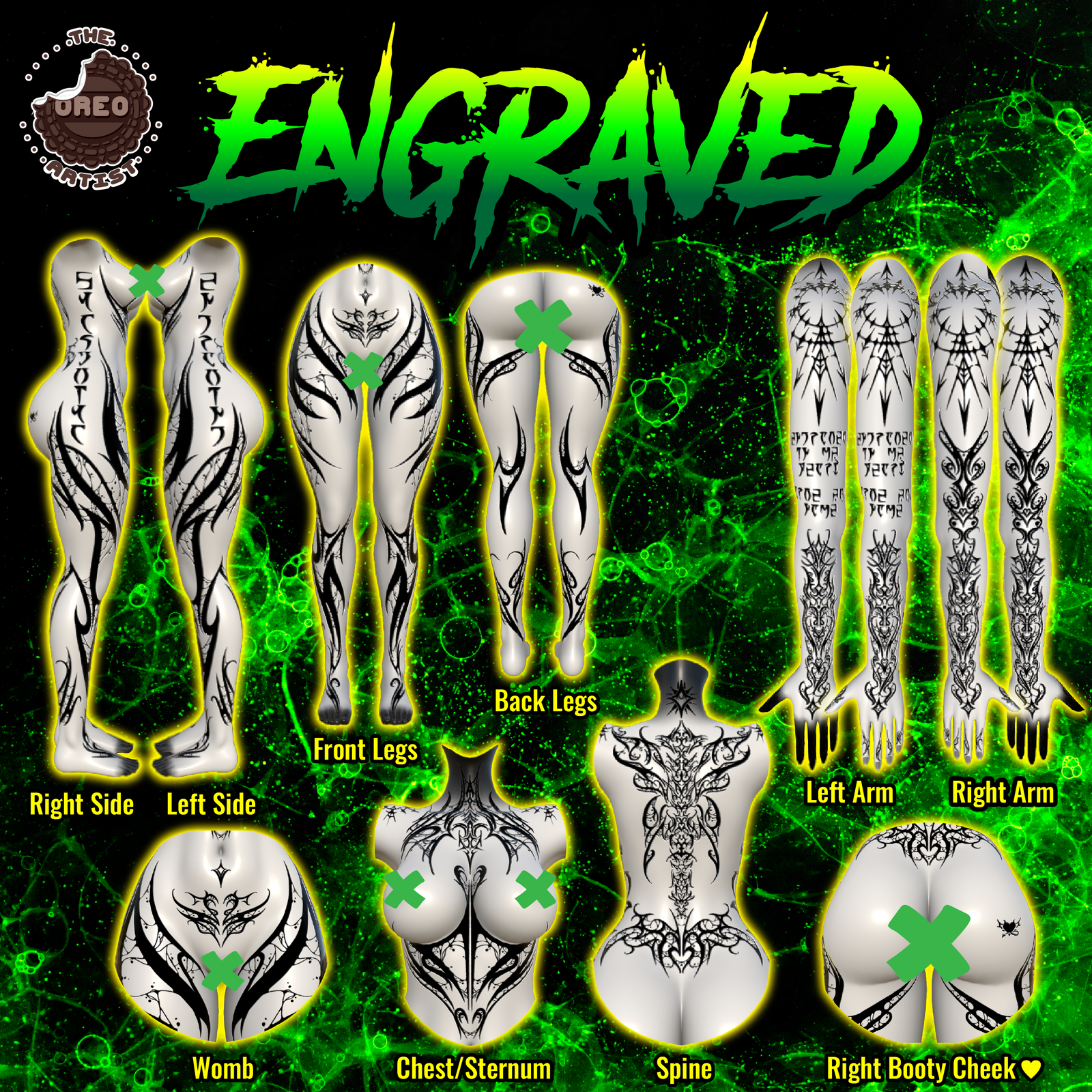 Engraved Tattoo for VRBase Egirl