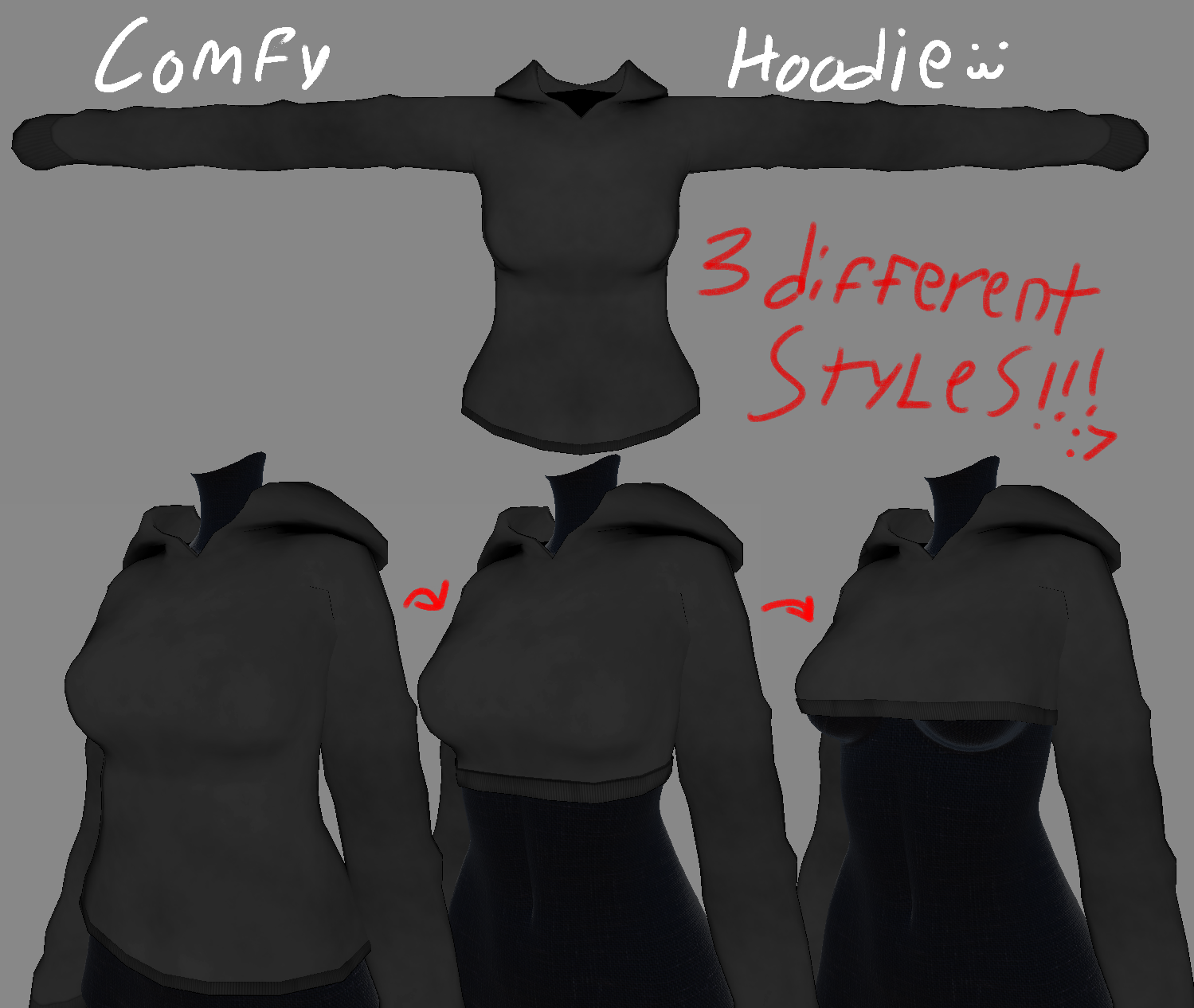 Triple-Style Hoodie
