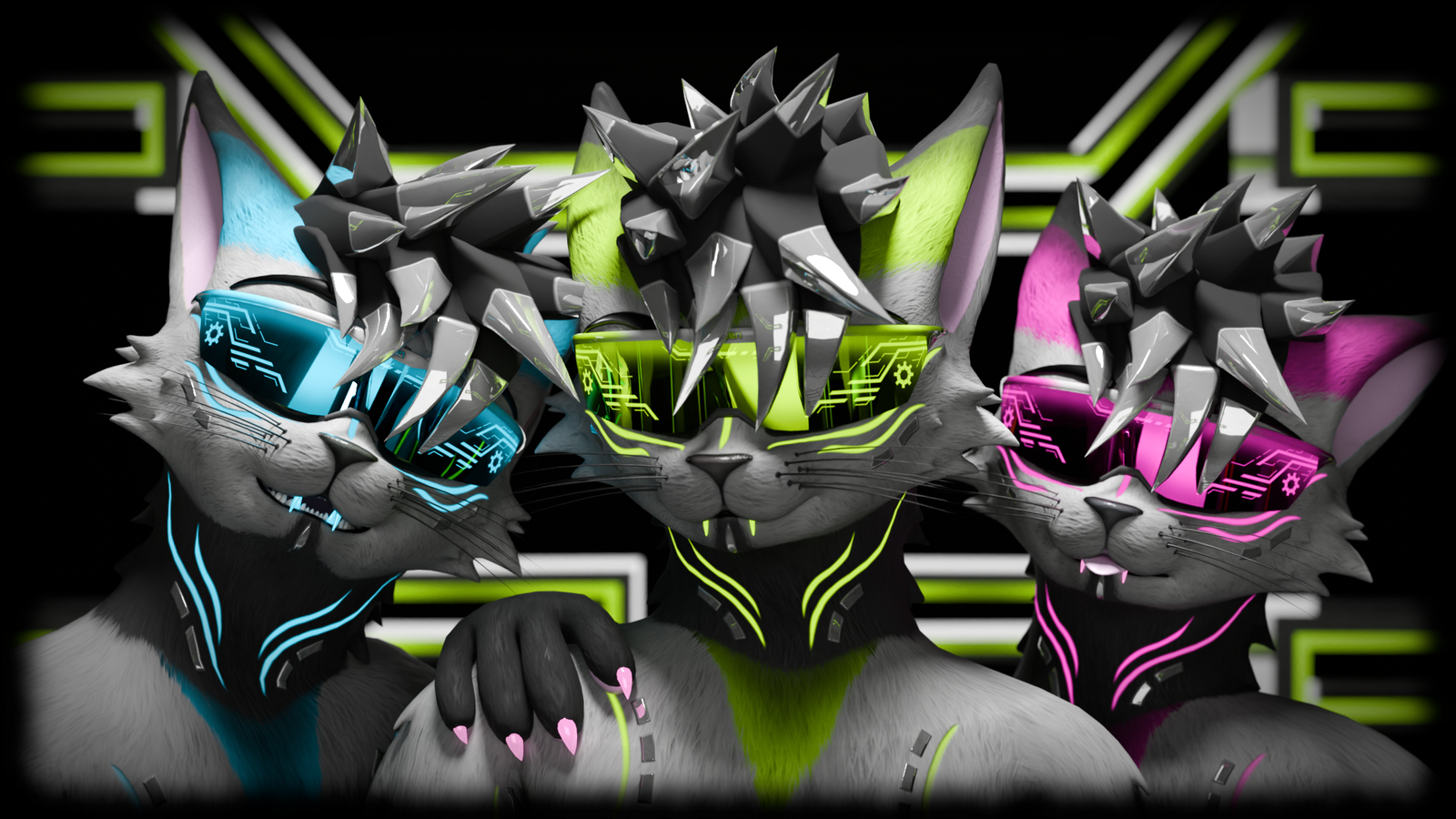 Sportglasses / Cyberglasses for KitCat ( VRChat )