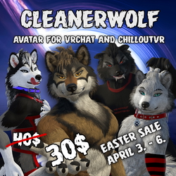CleanerWolf Avatar for VRChat & ChilloutVR