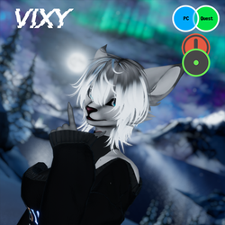 Vixy - Snow Fox Kitsune | Free Avatar | Green Version