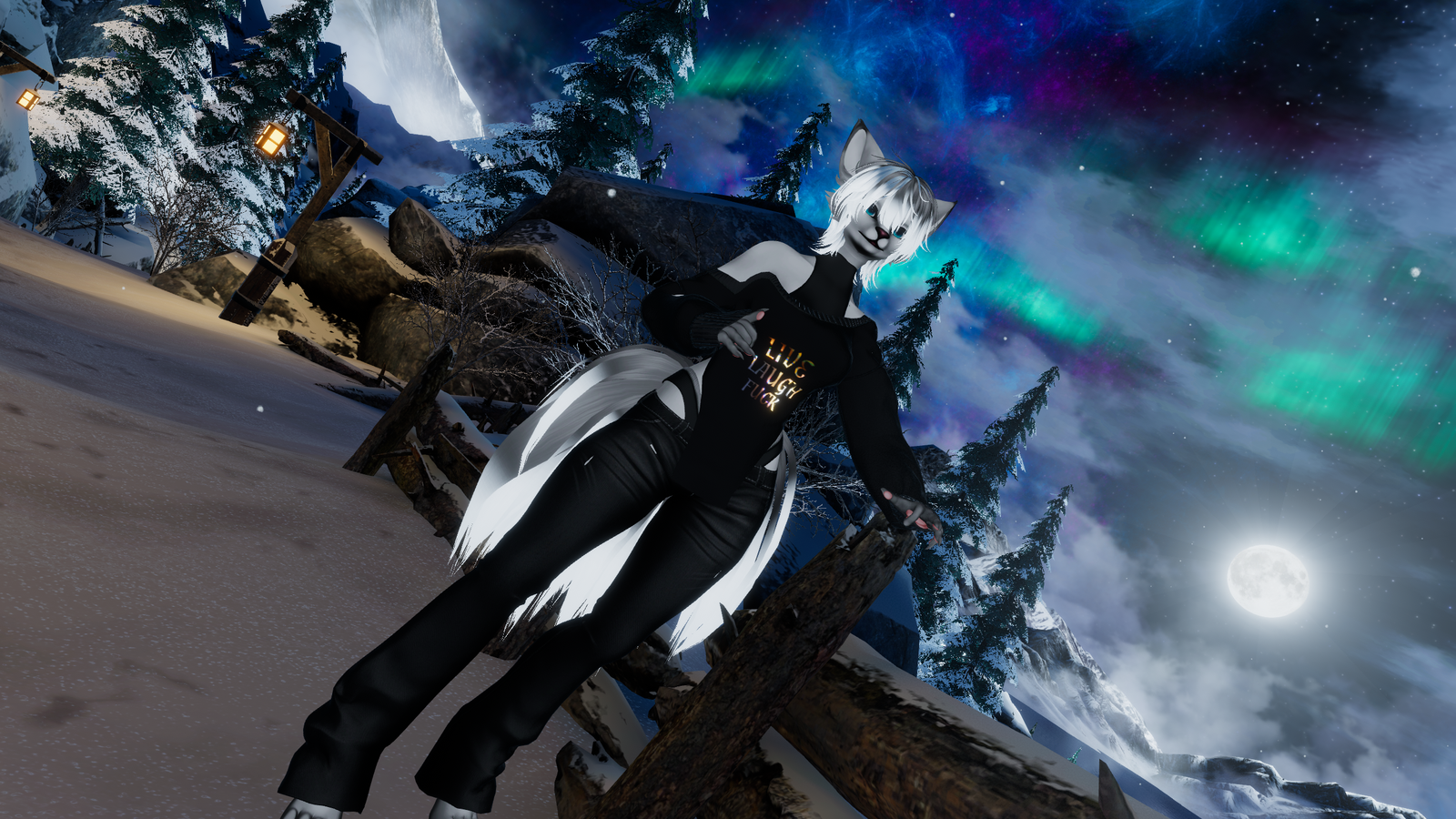 Vixy - Snow Fox Kitsune | Free Avatar | Green Version