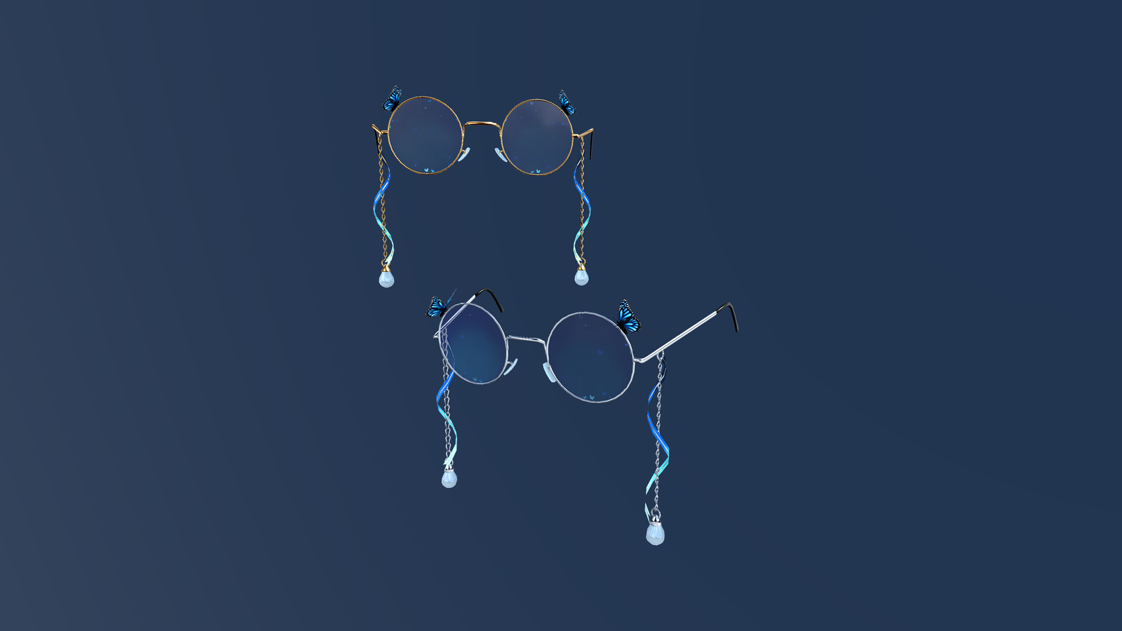 Blue Monarch Glasses