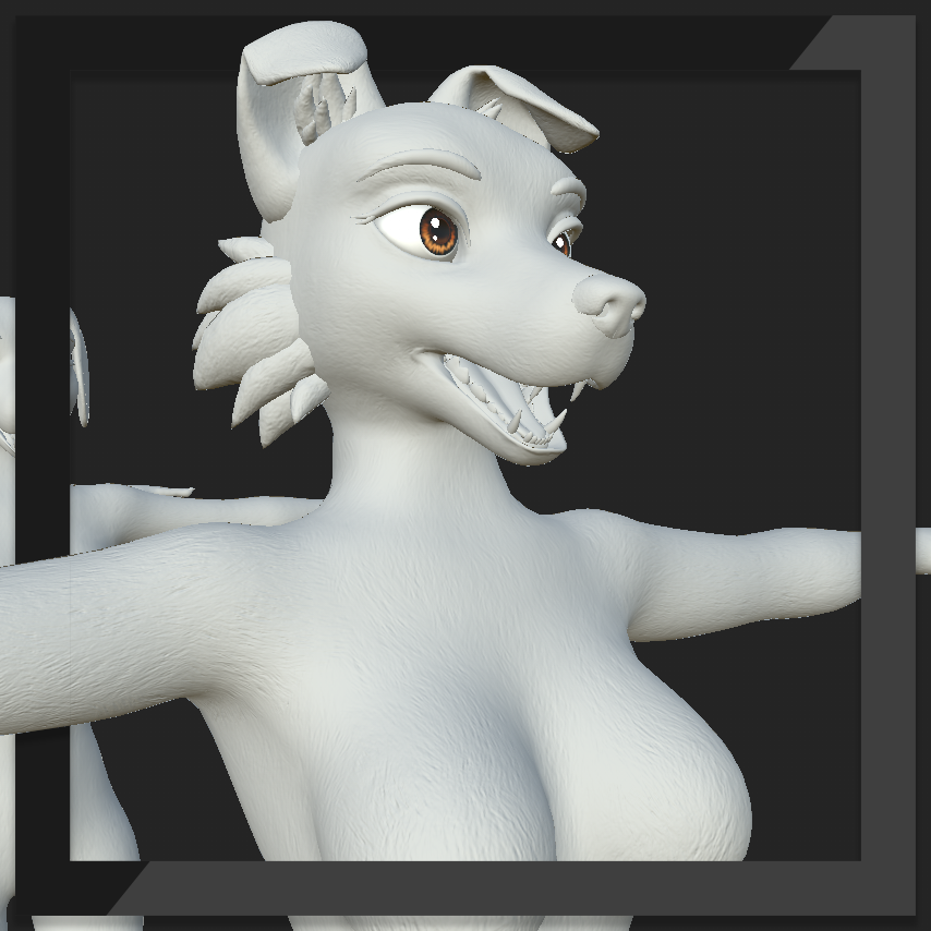 Furbrushed Kuda's Canine Normal & Height Maps