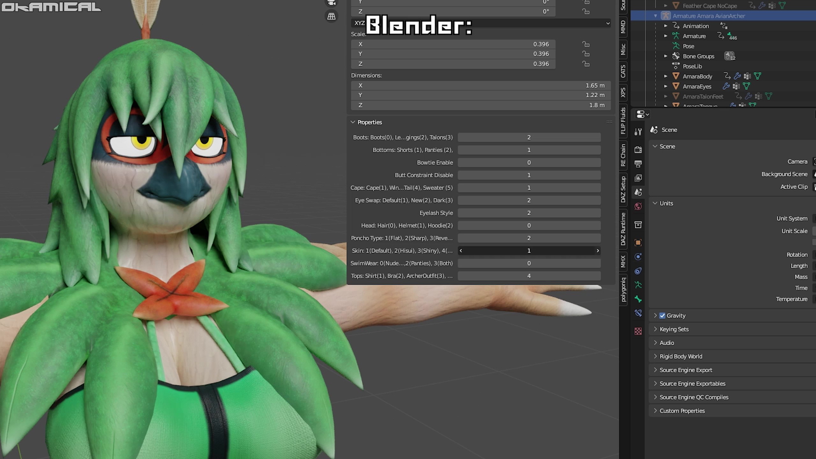 Amara AvianArcher ModelPack (VRChat, Blender SFM)