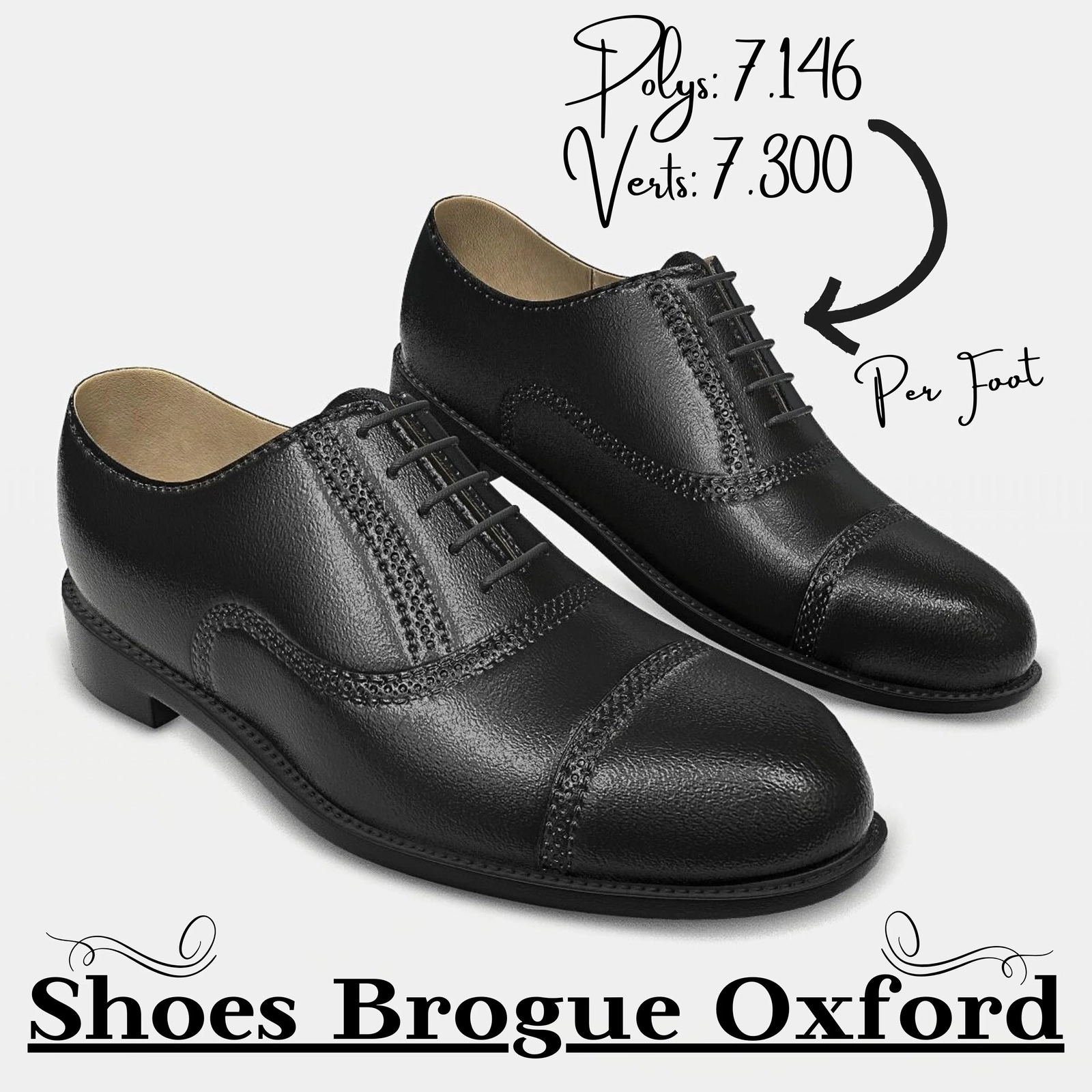 Shoes Brogue Oxford - Black | WOLVES STUDIO