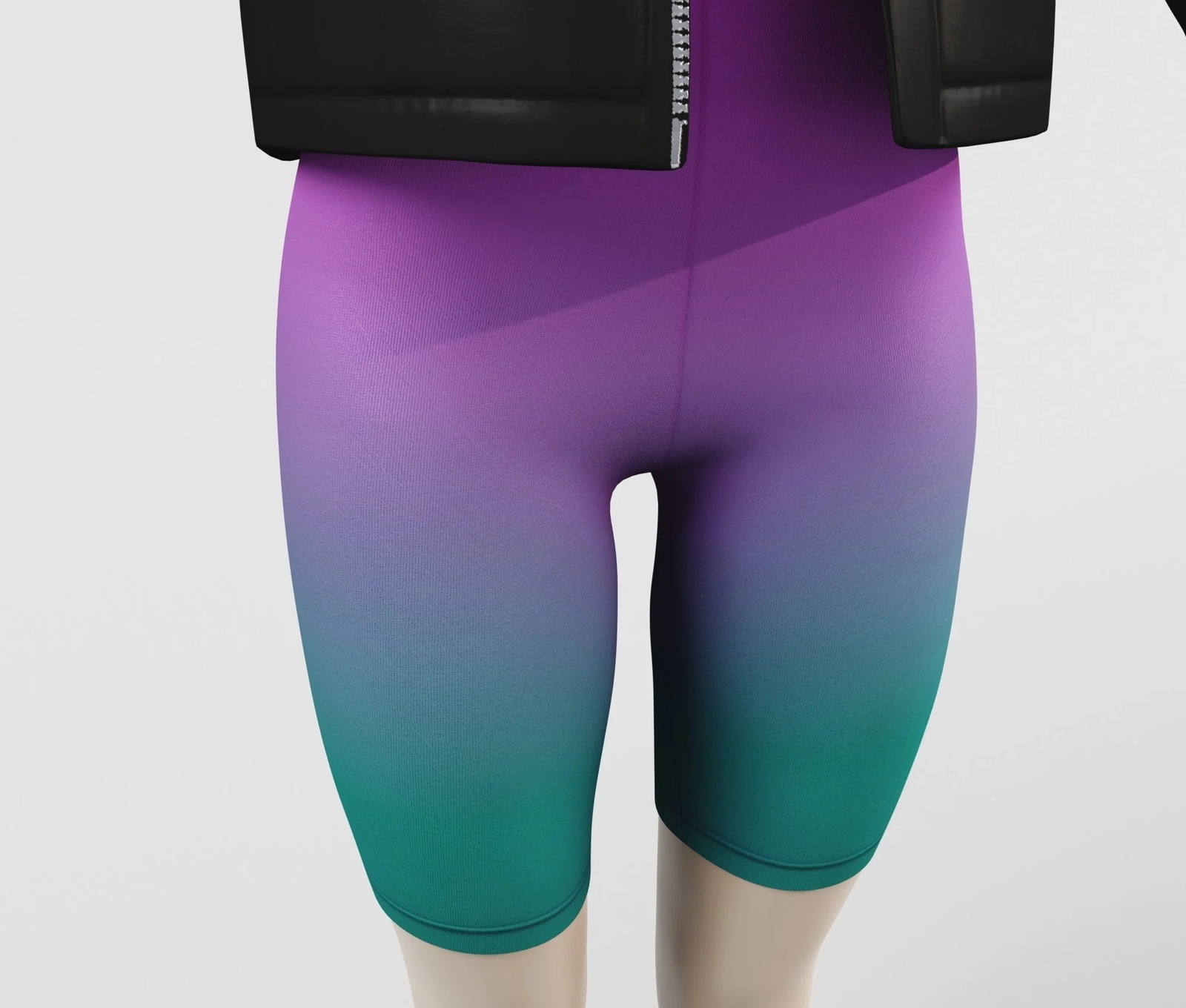 Outfit Puffer Jacket Black and Top with Bike Shorts