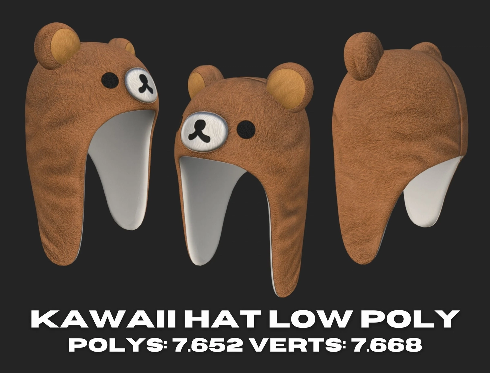 Hat - Kawaii Bear Funny Cartoon Stylized Metaverse | WOLVES STUDIO