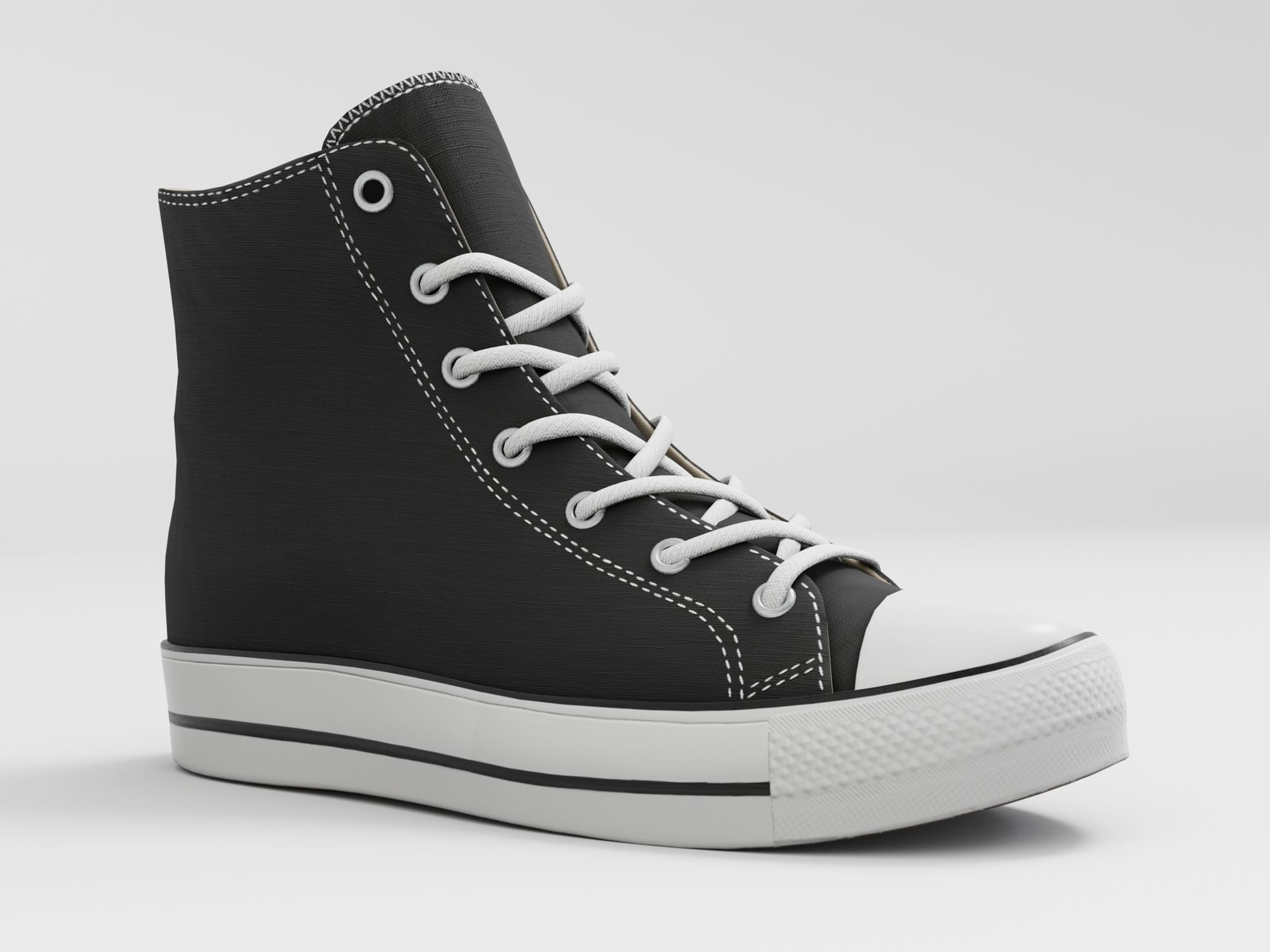 Sneakers - Casual High Top Black - Unbranded | WOLVES STUDIO