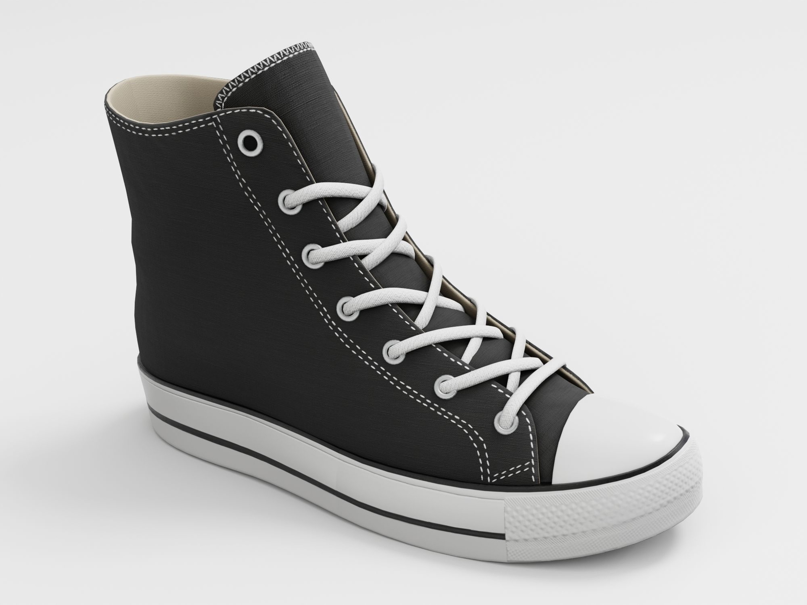 Sneakers - Casual High Top Black - Unbranded | WOLVES STUDIO