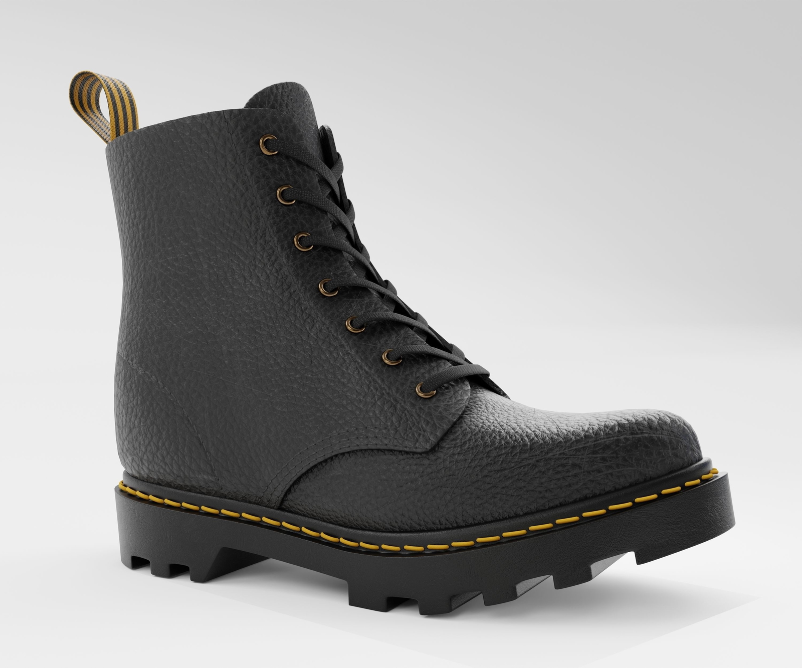 Leather Boot Combat - Military Tactical Black | WOLVES STUDIO