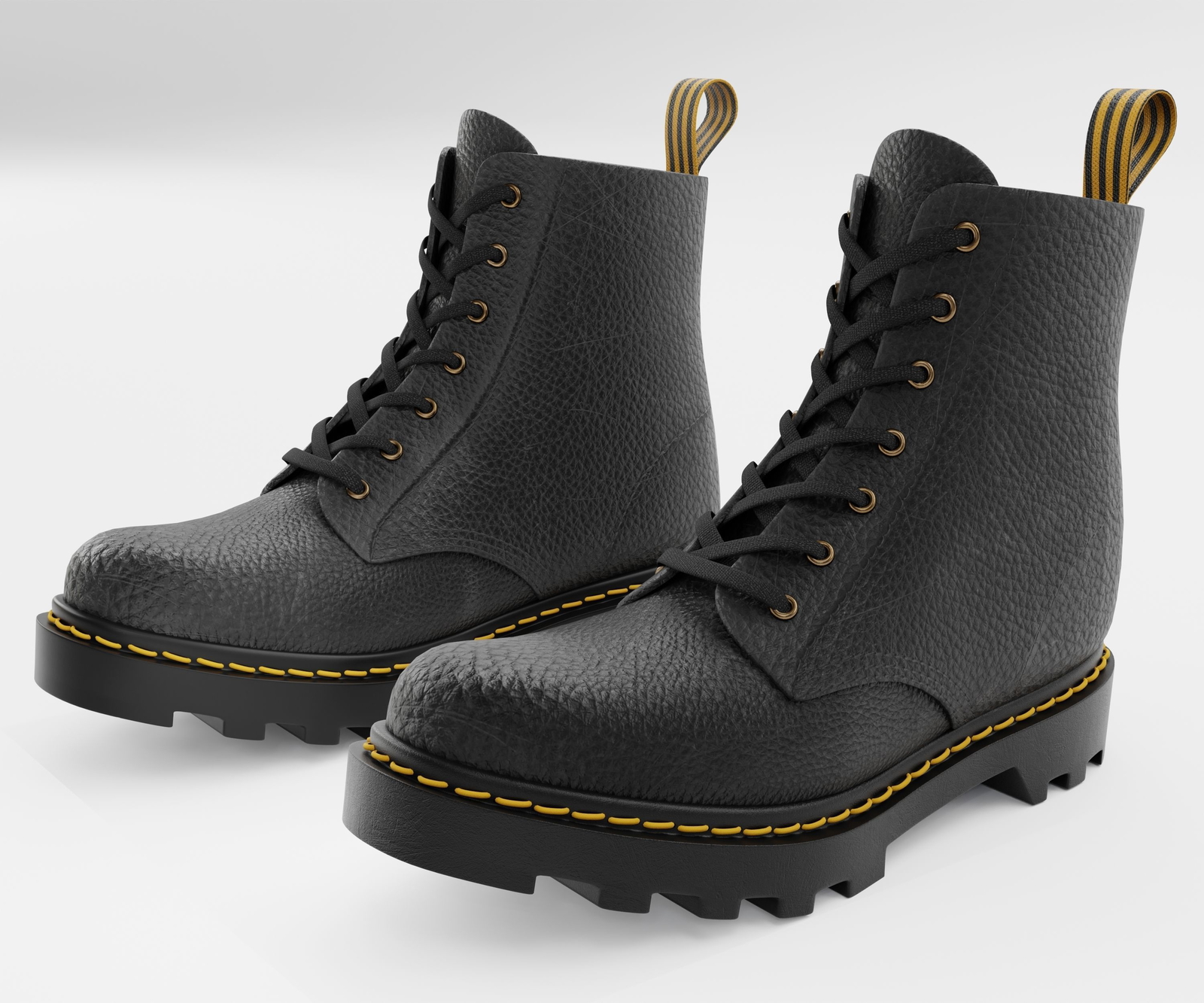 Leather Boot Combat - Military Tactical Black | WOLVES STUDIO