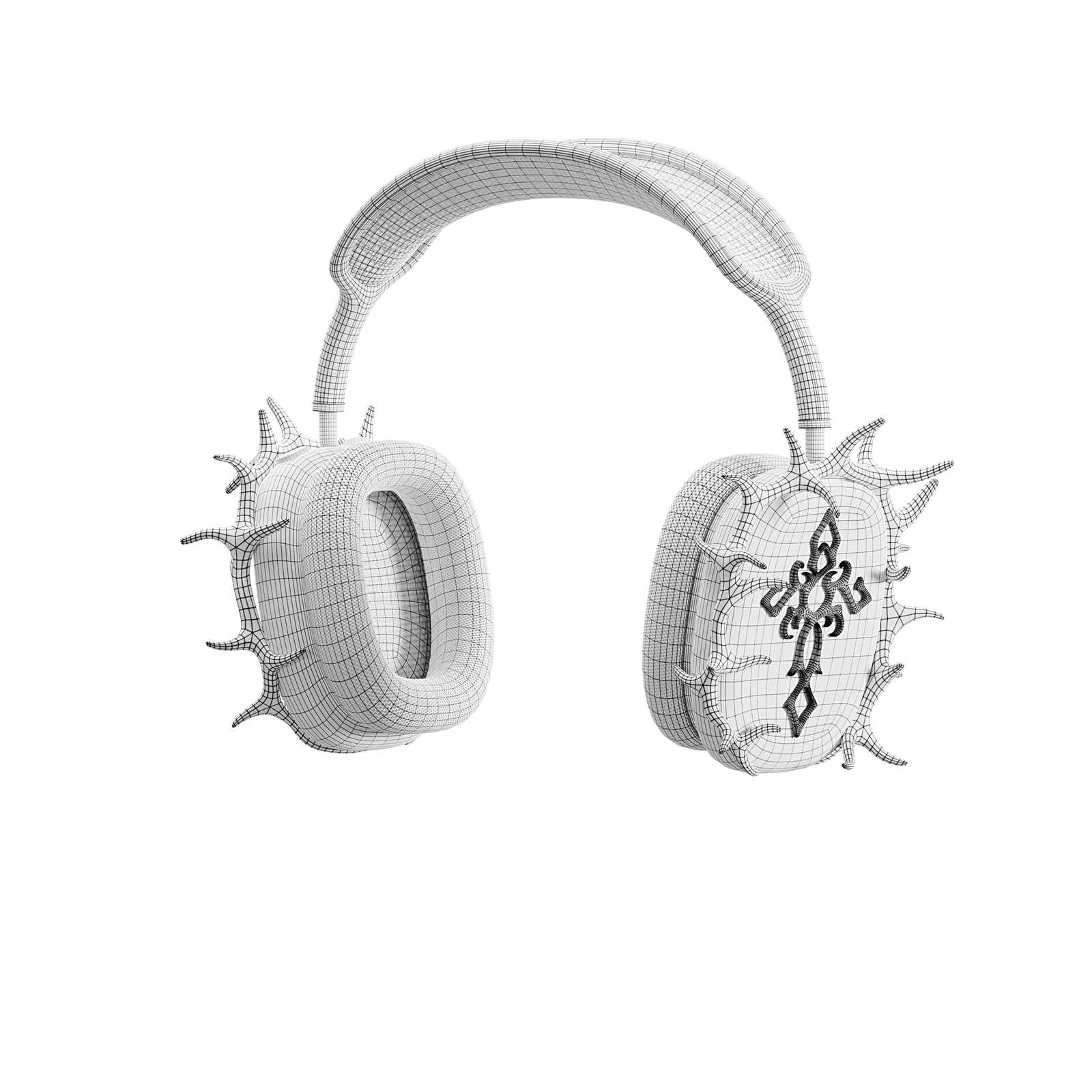 Headphone Cross Thorns - Black Red - Streetwear | WOLVES STUDIO