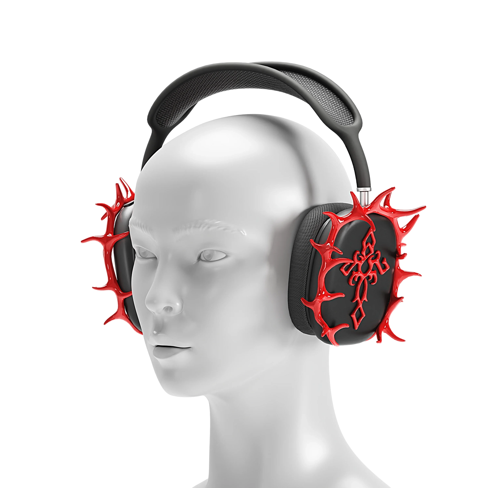 Headphone Cross Thorns - Black Red - Streetwear | WOLVES STUDIO