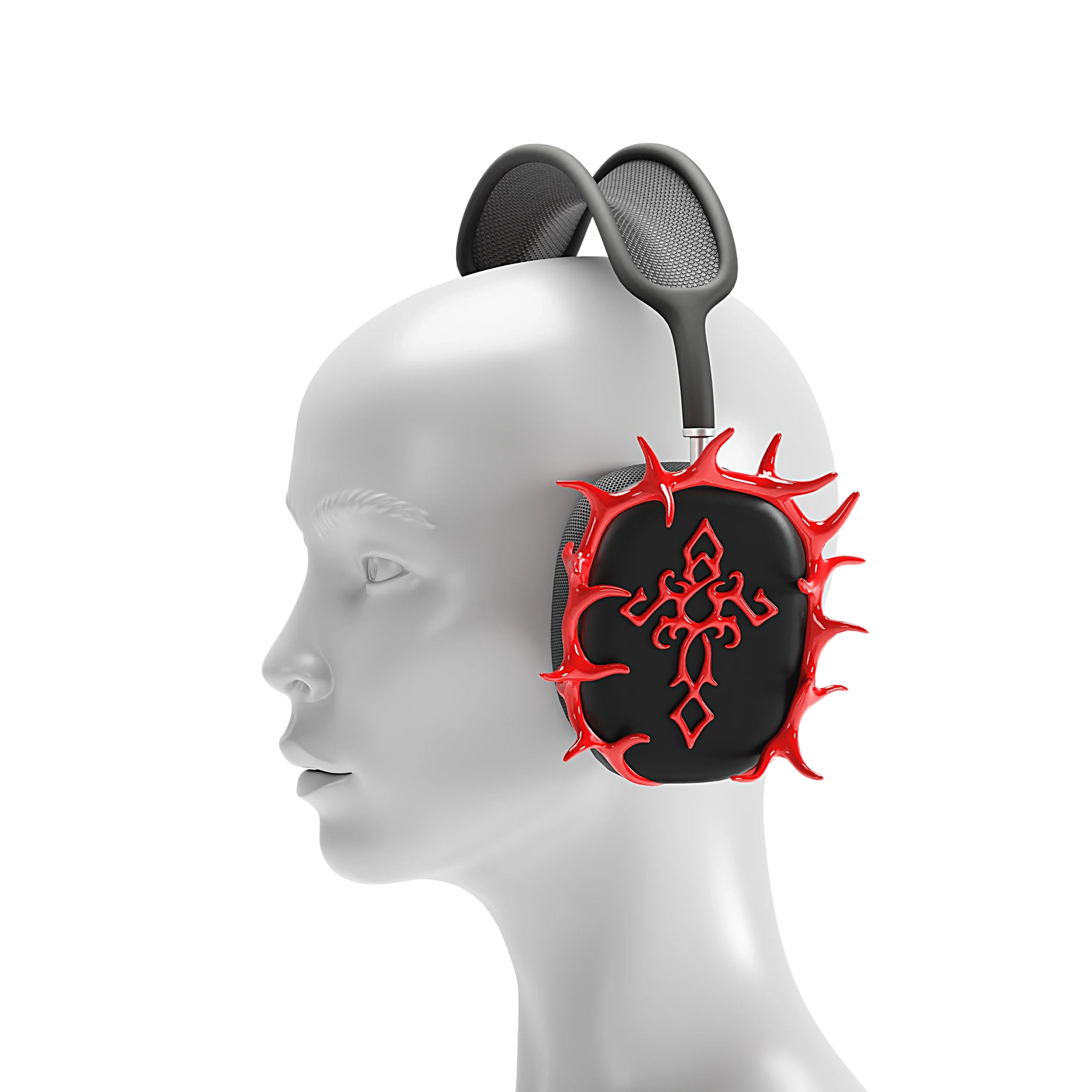 Headphone Cross Thorns - Black Red - Streetwear | WOLVES STUDIO