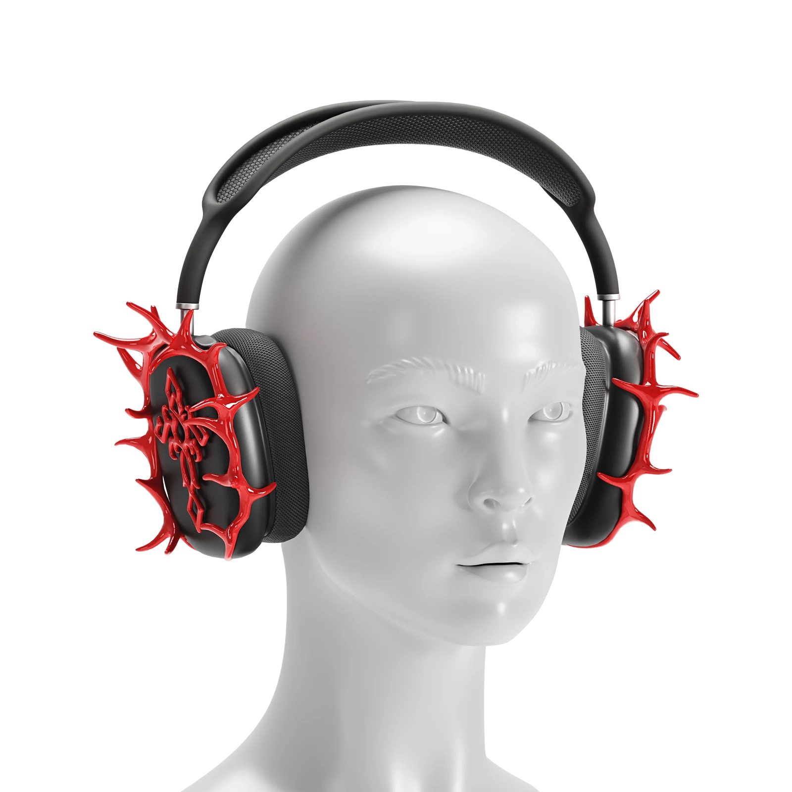 Headphone Cross Thorns - Black Red - Streetwear | WOLVES STUDIO