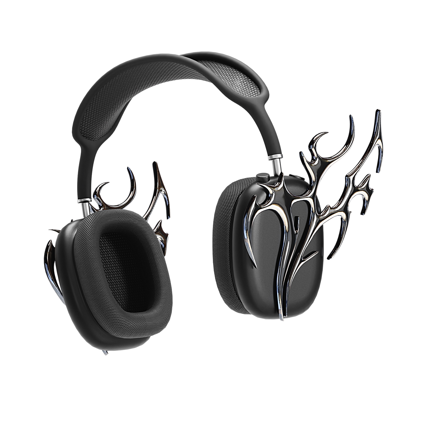 Headphone Chrome Heart Silver - Streetwear | WOLVES STUDIO