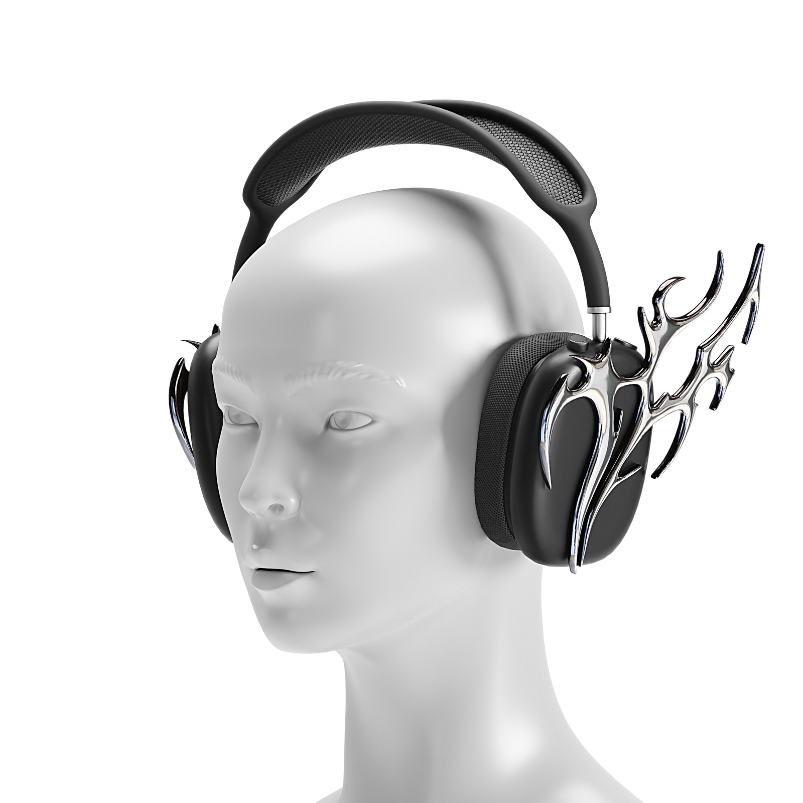 Headphone Chrome Heart Silver - Streetwear | WOLVES STUDIO