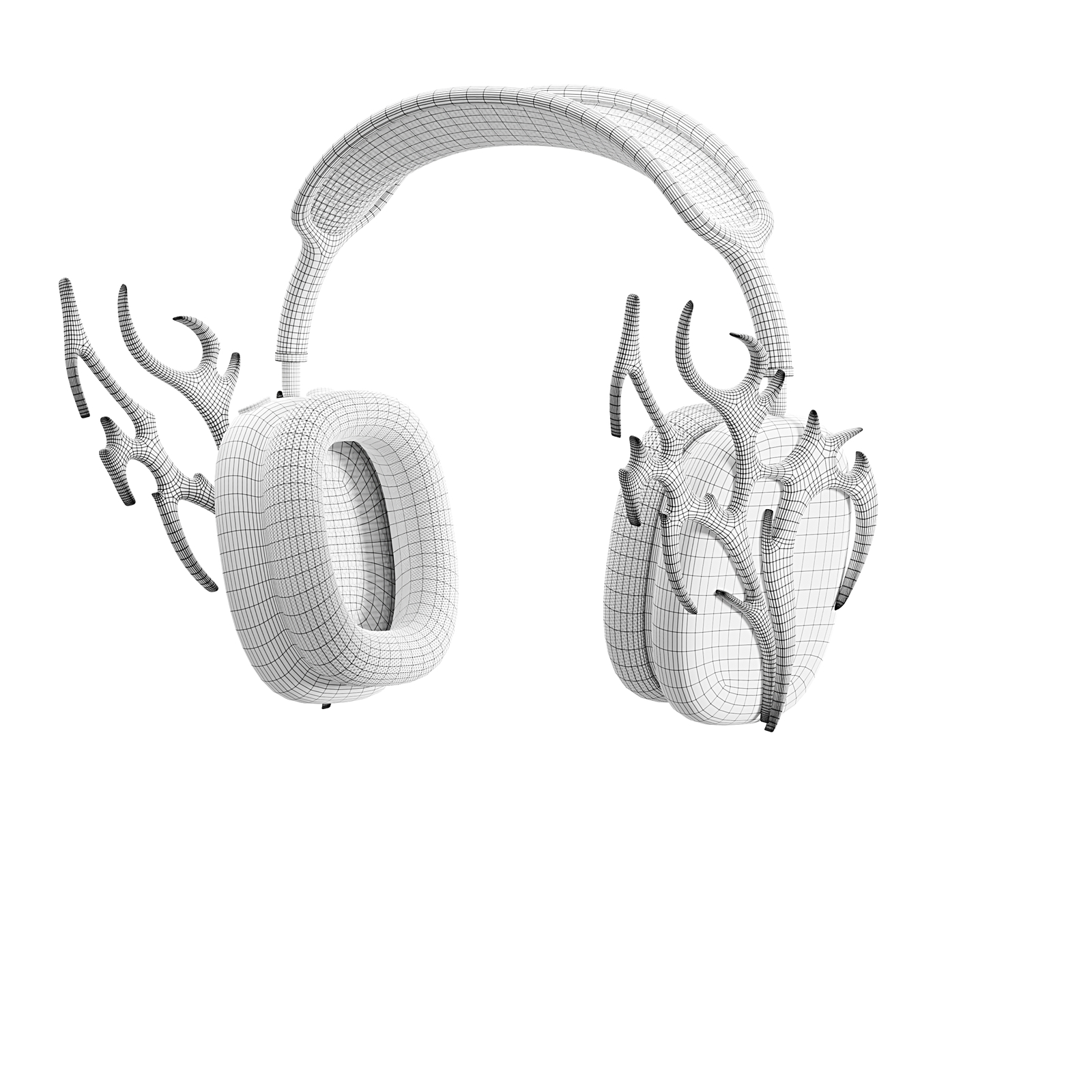 Headphone Chrome Heart Silver - Streetwear | WOLVES STUDIO