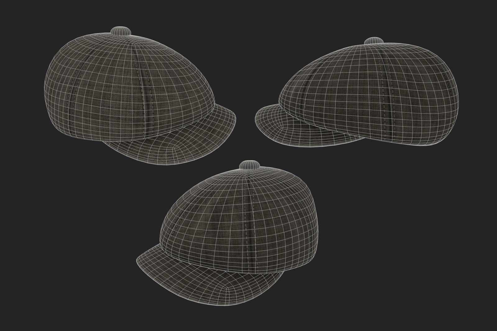 Vintage Golf Beret Hat 3D Model Low Poly | WOLVES STUDIO