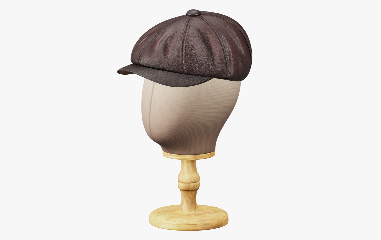 Vintage Golf Beret Hat Leather Brown | WOLVES STUDIO