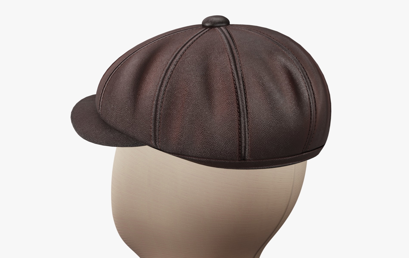Vintage Golf Beret Hat Leather Brown | WOLVES STUDIO