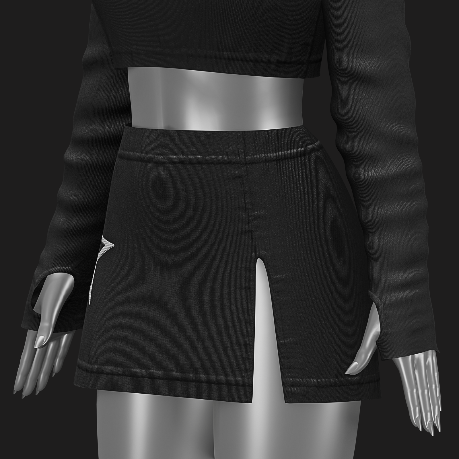 Black Cat Set VRChat - Pentagram-Cross | Beanie-Blouse-Skirt | WOLVES STUDIO