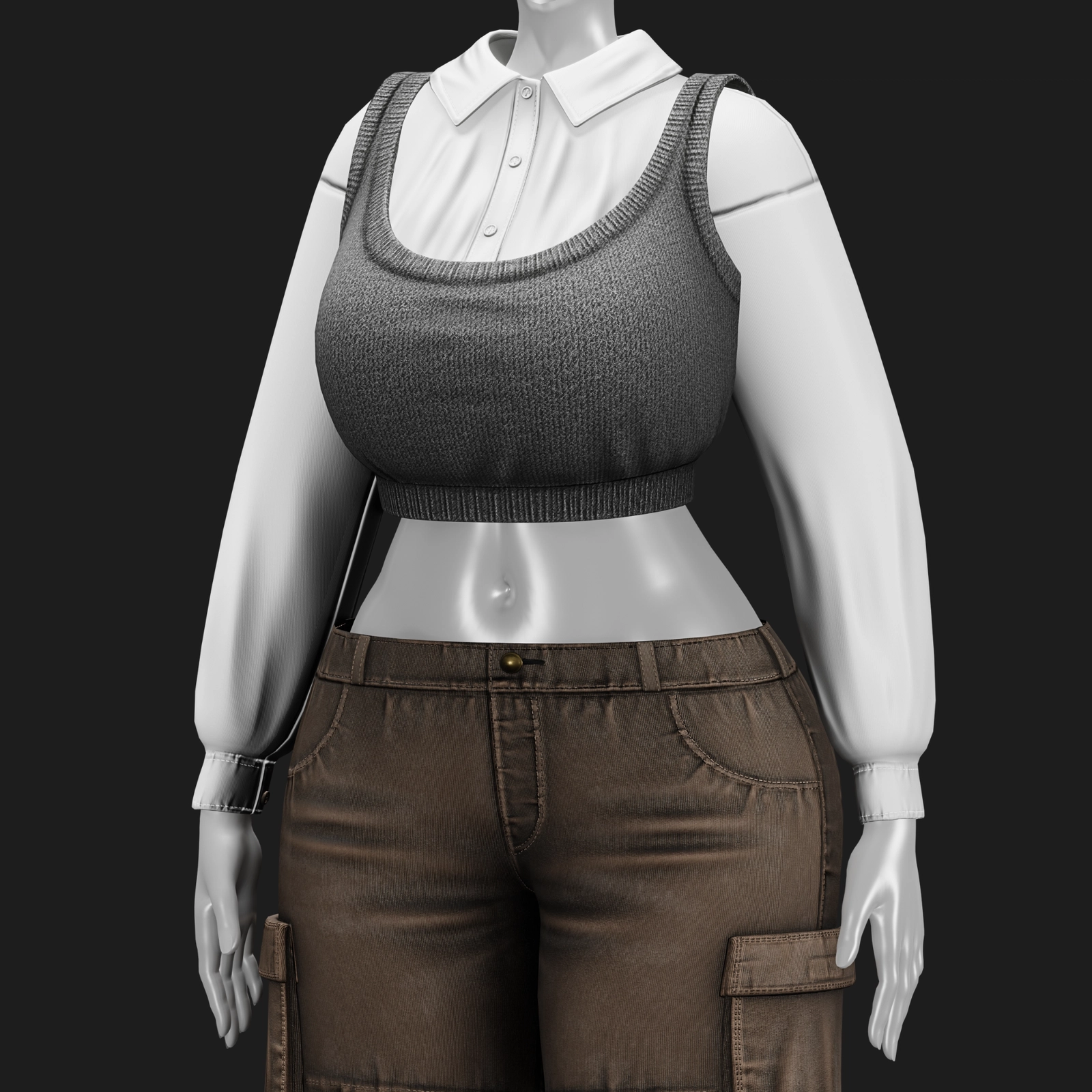 WOMEN'S Y2K 2000's Casual SET VRChat | WOLVES STUDIO