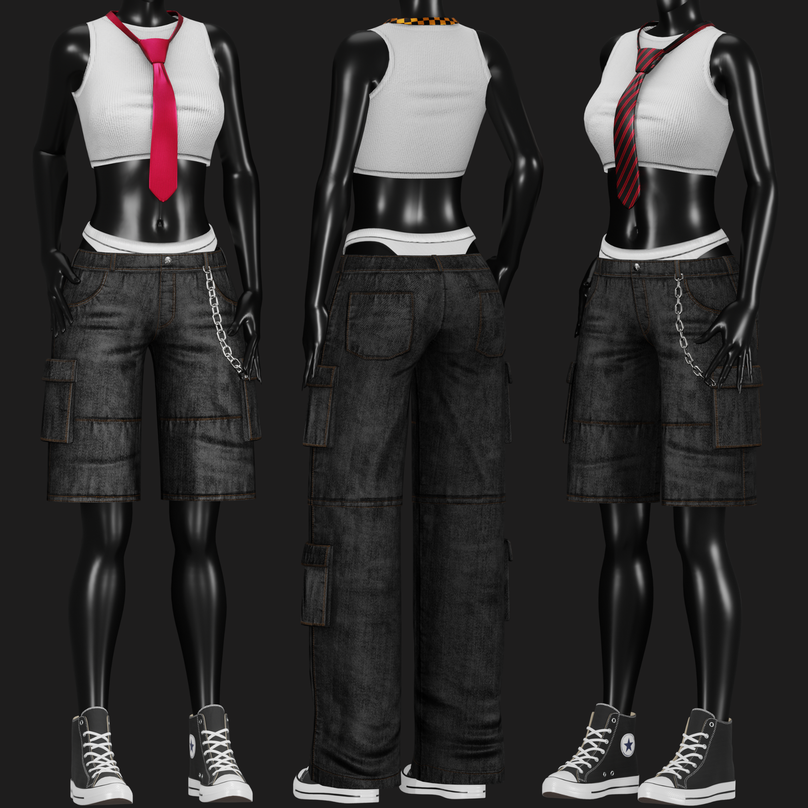 WOMEN'S Y2K 2000's Casual SET 2 VRChat | WOLVES STUDIO