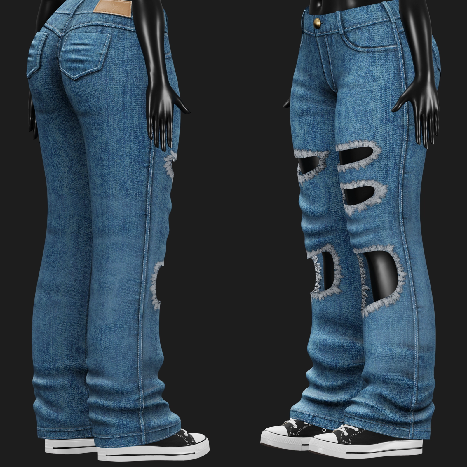 WOMEN'S DENIM PANTS VRChat - 5 COLORS | WOLVES STUDIO