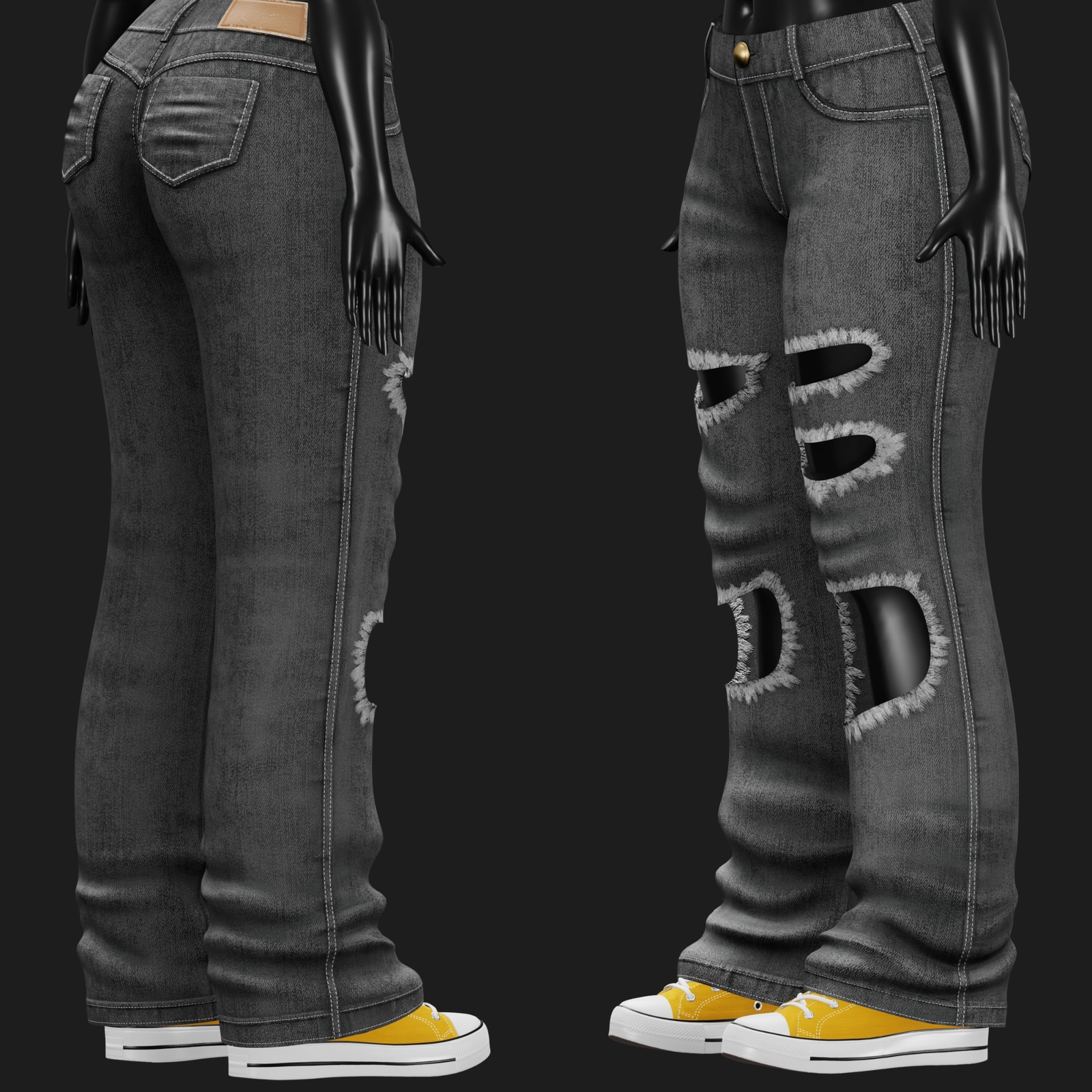 WOMEN'S DENIM PANTS VRChat - 5 COLORS | WOLVES STUDIO