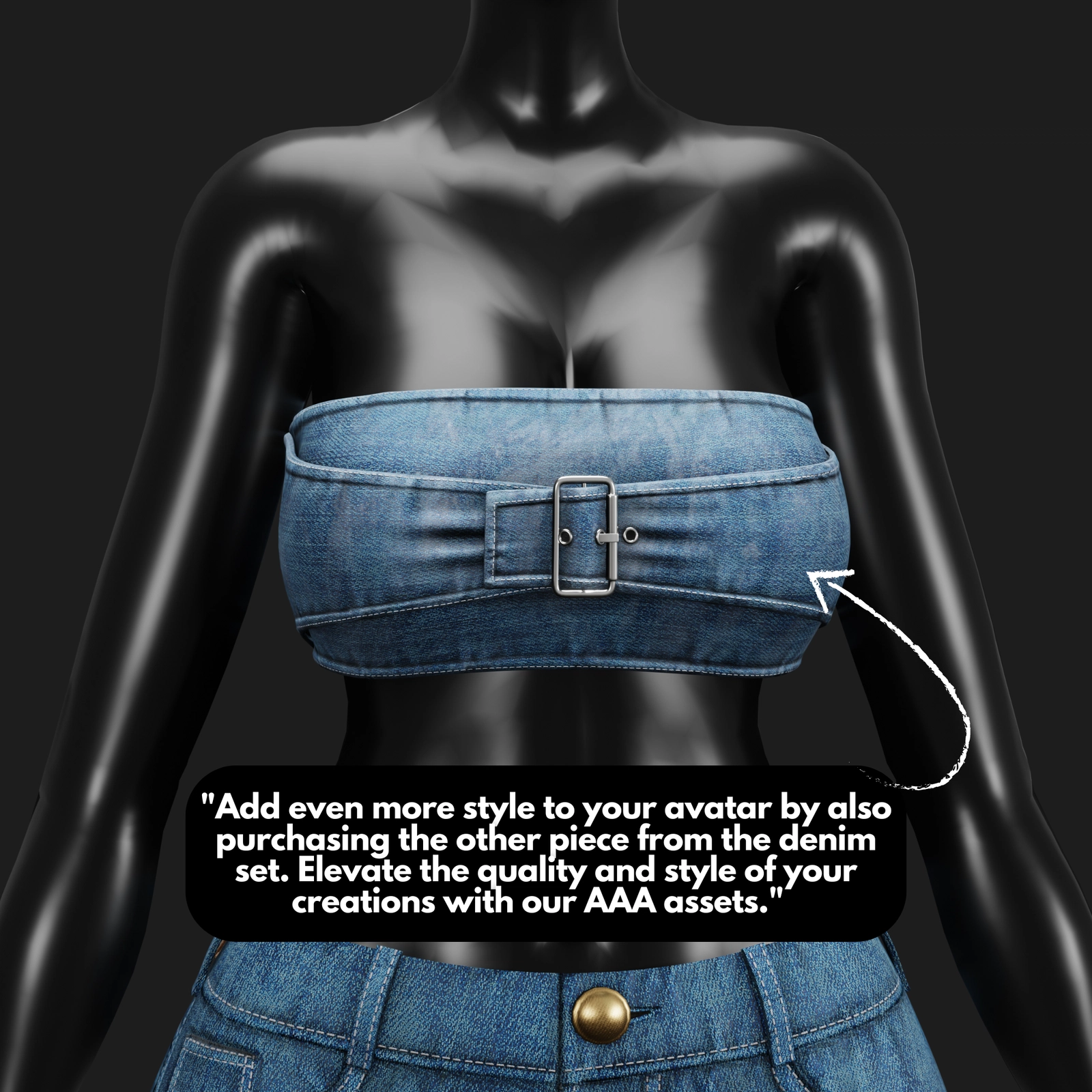 WOMEN'S DENIM PANTS VRChat - 5 COLORS | WOLVES STUDIO