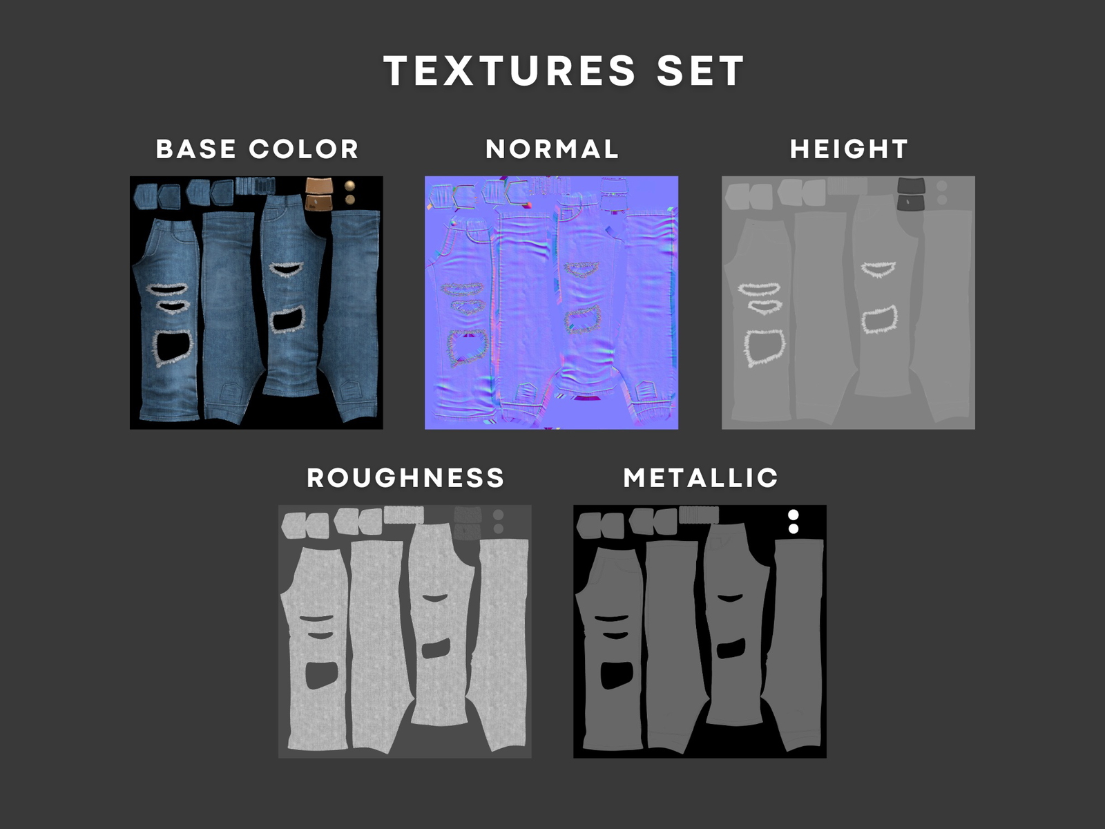 WOMEN'S DENIM PANTS VRChat - 5 COLORS | WOLVES STUDIO