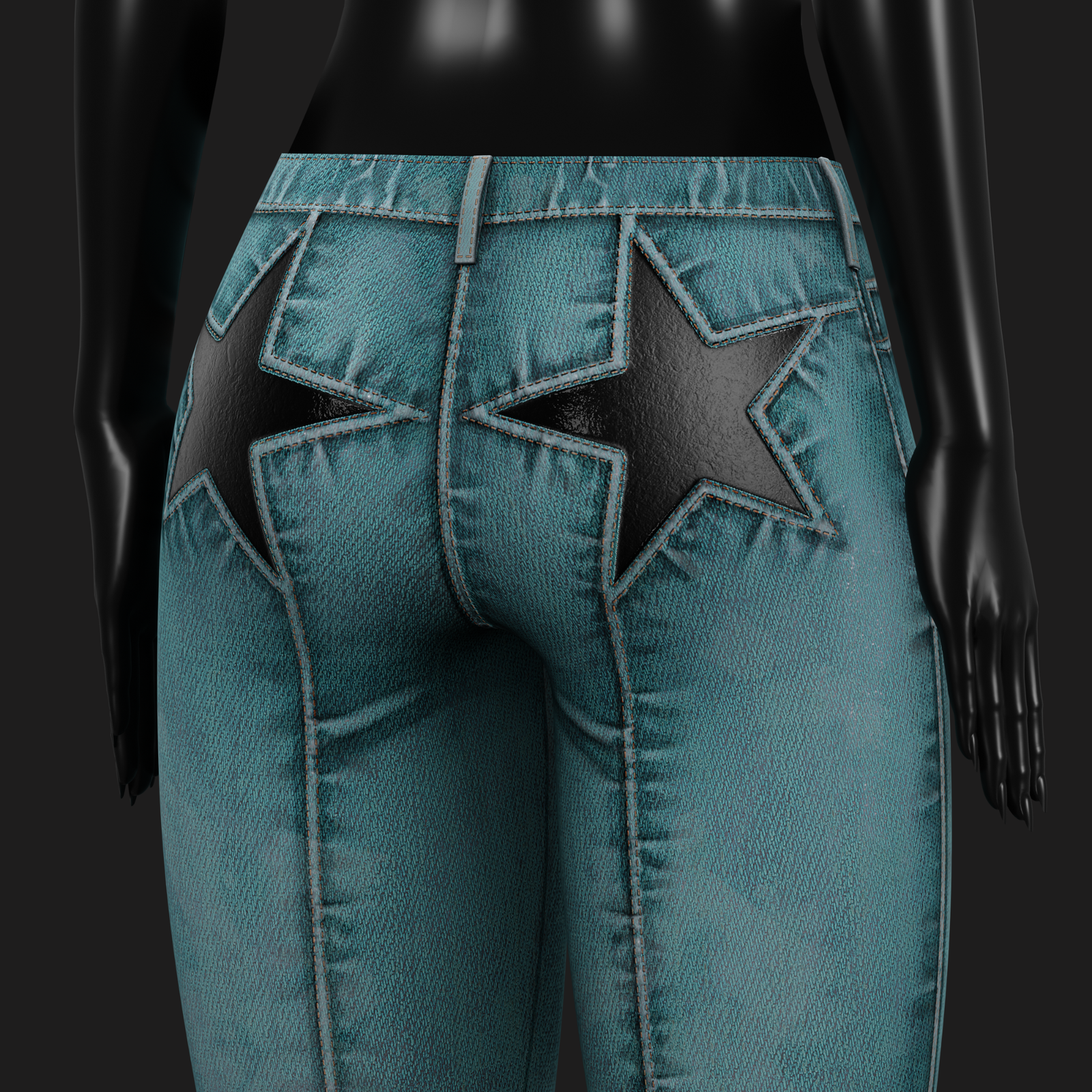 WOMEN'S COWGIRL SET VRChat - Denim Vest + Pants | WOLVES STUDIO