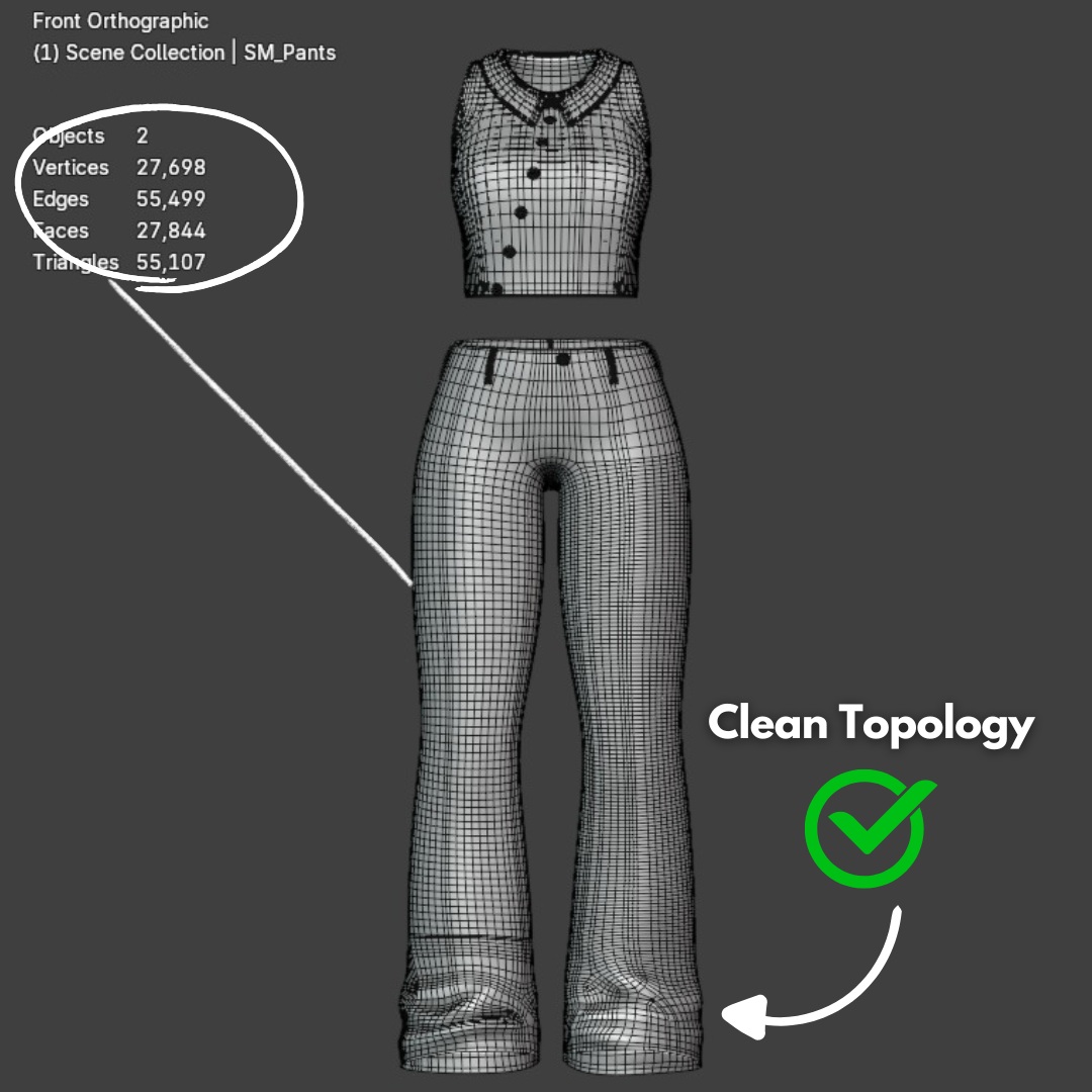 WOMEN'S COWGIRL SET VRChat - Denim Vest + Pants | WOLVES STUDIO