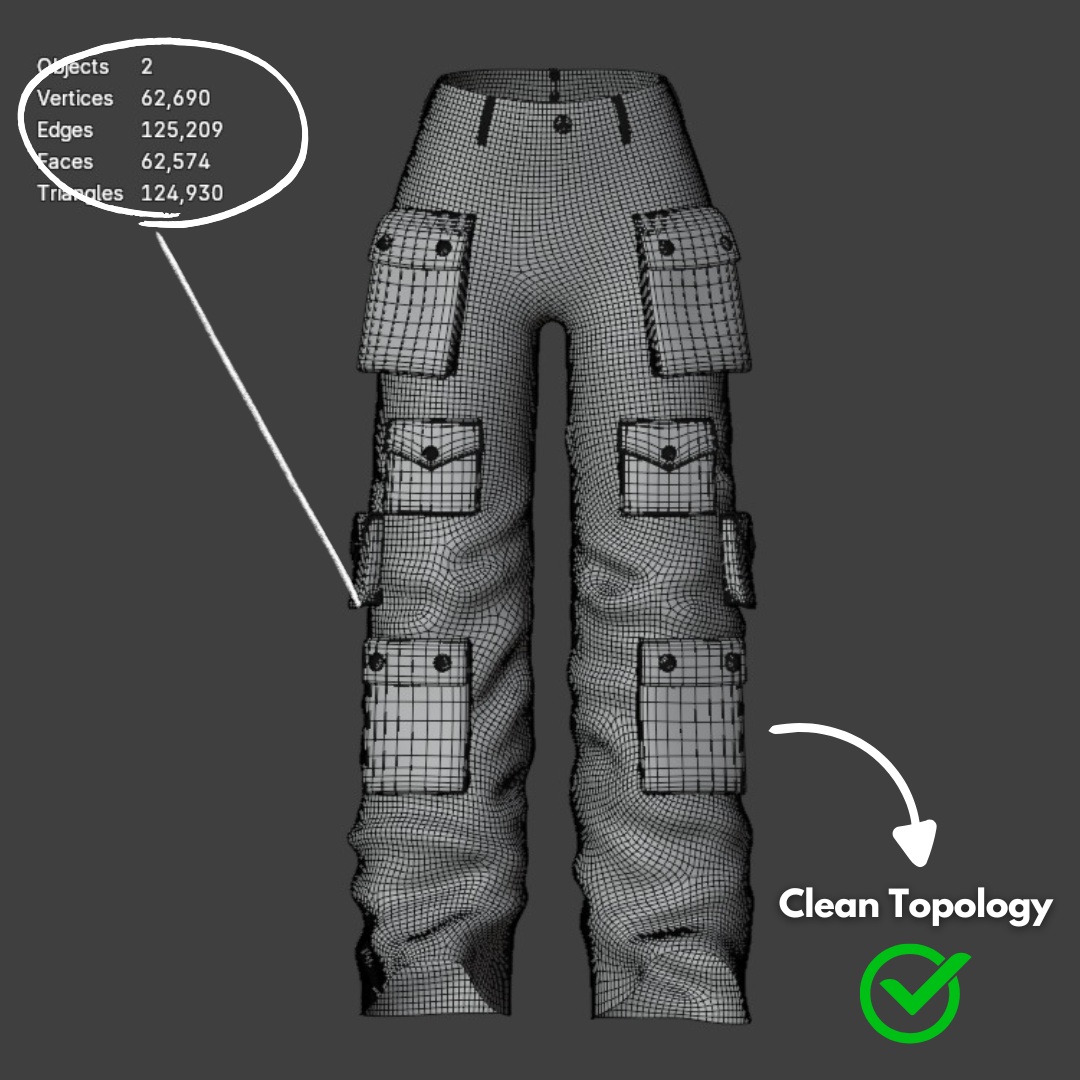 WOMEN'S Y2K 2000's SET VRChat - Cargo Pants + T-Shirt | WOLVES STUDIO
