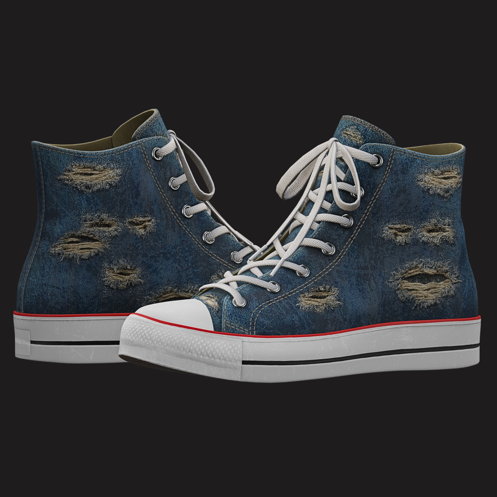 Ripped Denim Sneaker Unbranded | WOLVES STUDIO