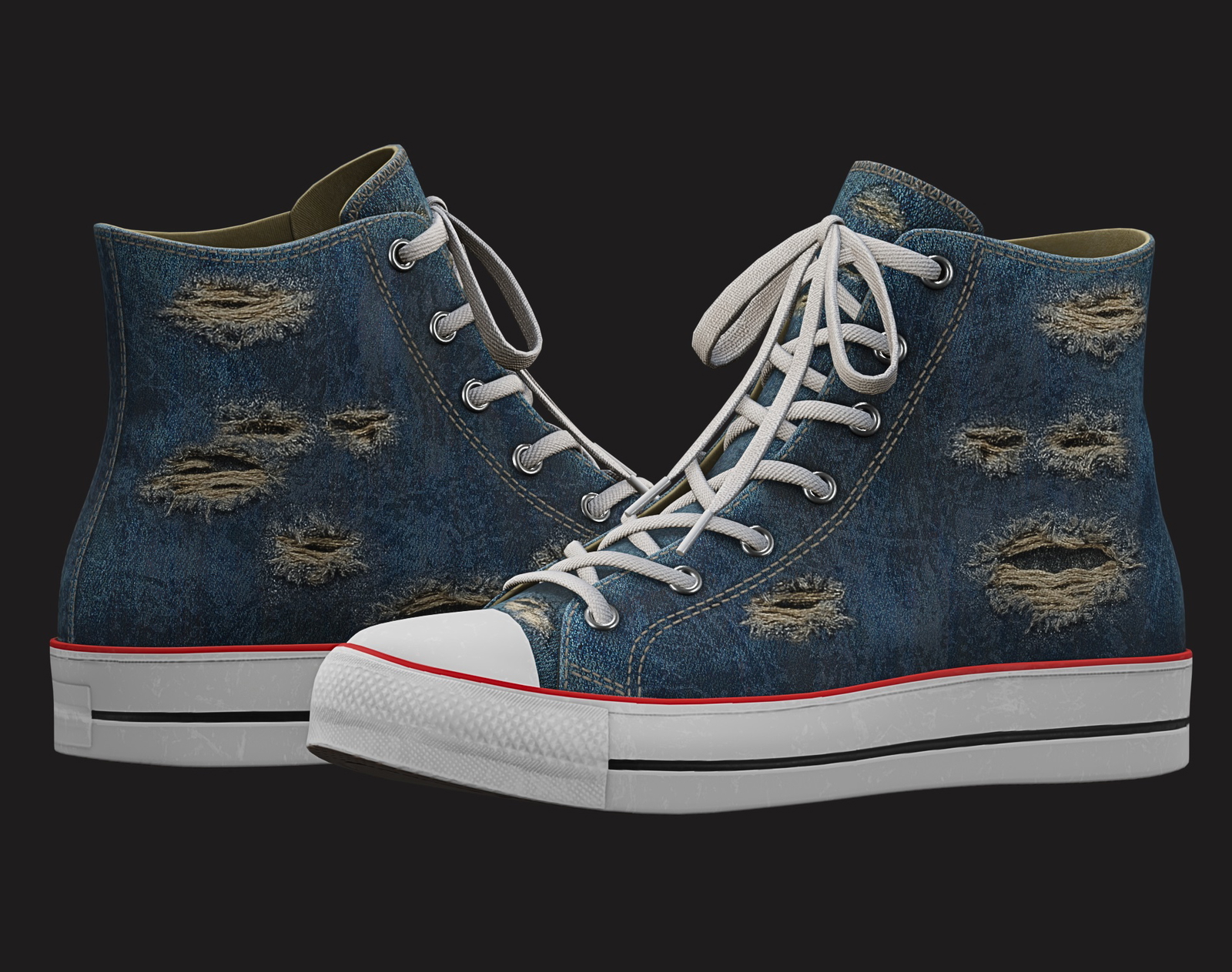 Ripped Denim Sneaker Unbranded | WOLVES STUDIO