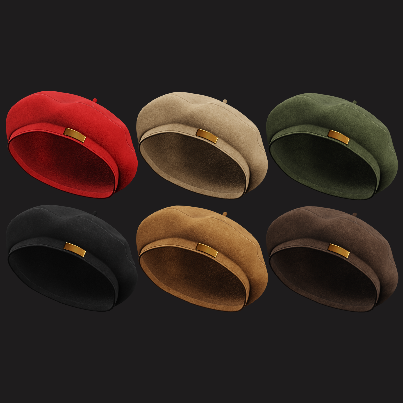 Low Poly French Beret Hat Pack | WOLVES STUDIO