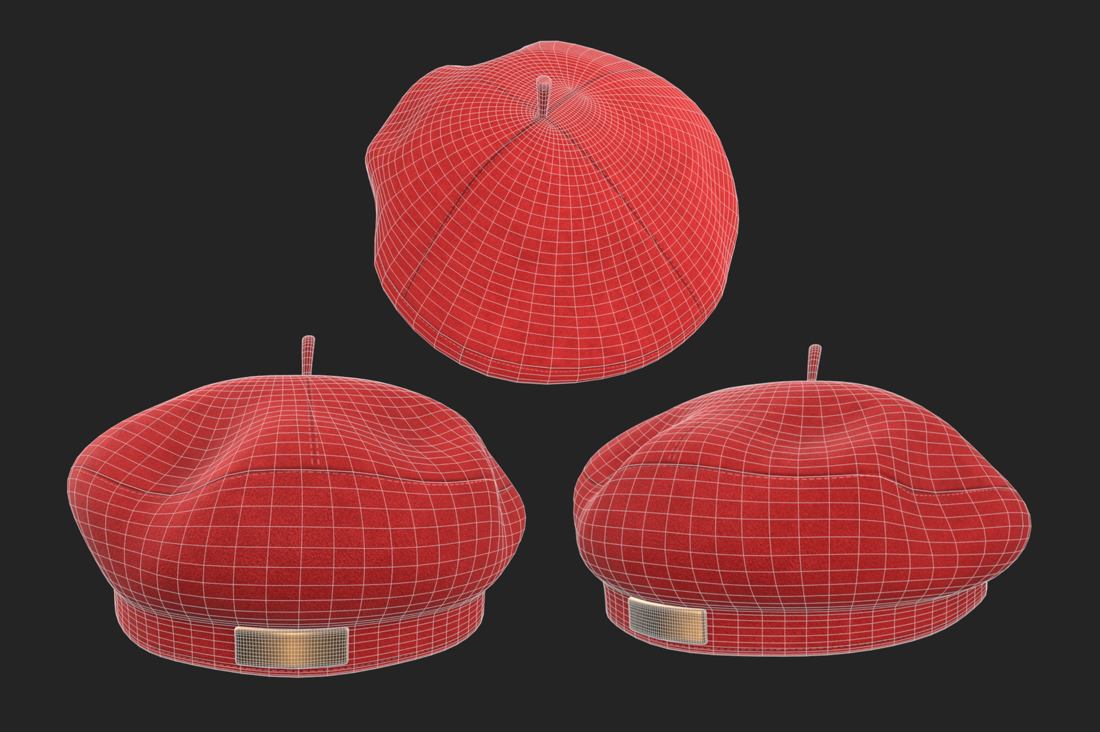 Low Poly French Beret Hat Pack | WOLVES STUDIO