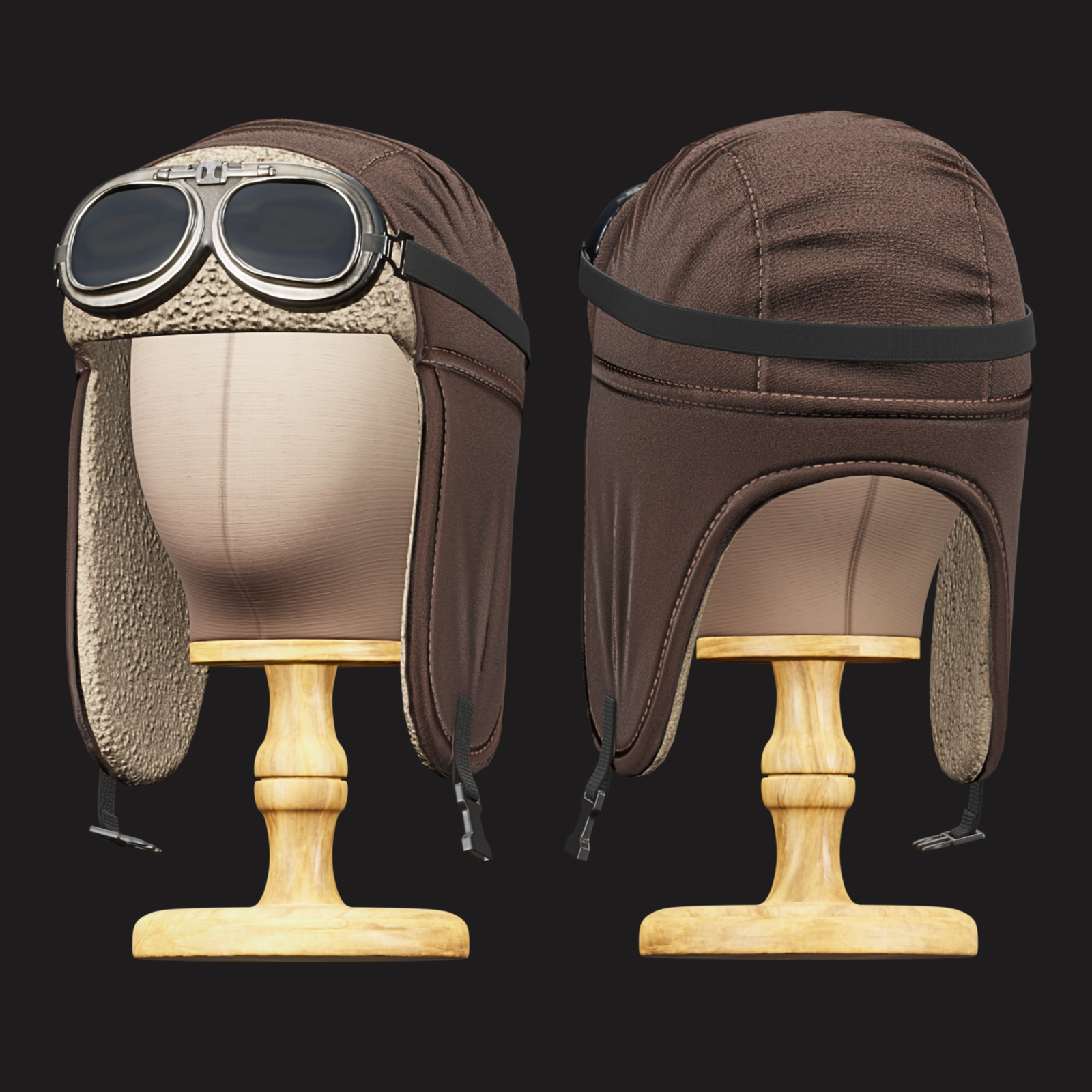 Aviator Hat with Goggles | WOLVES STUDIO
