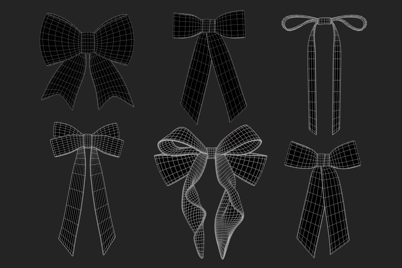 Ribbons Pack 3D Models 01 | WOLVES STUDIO
