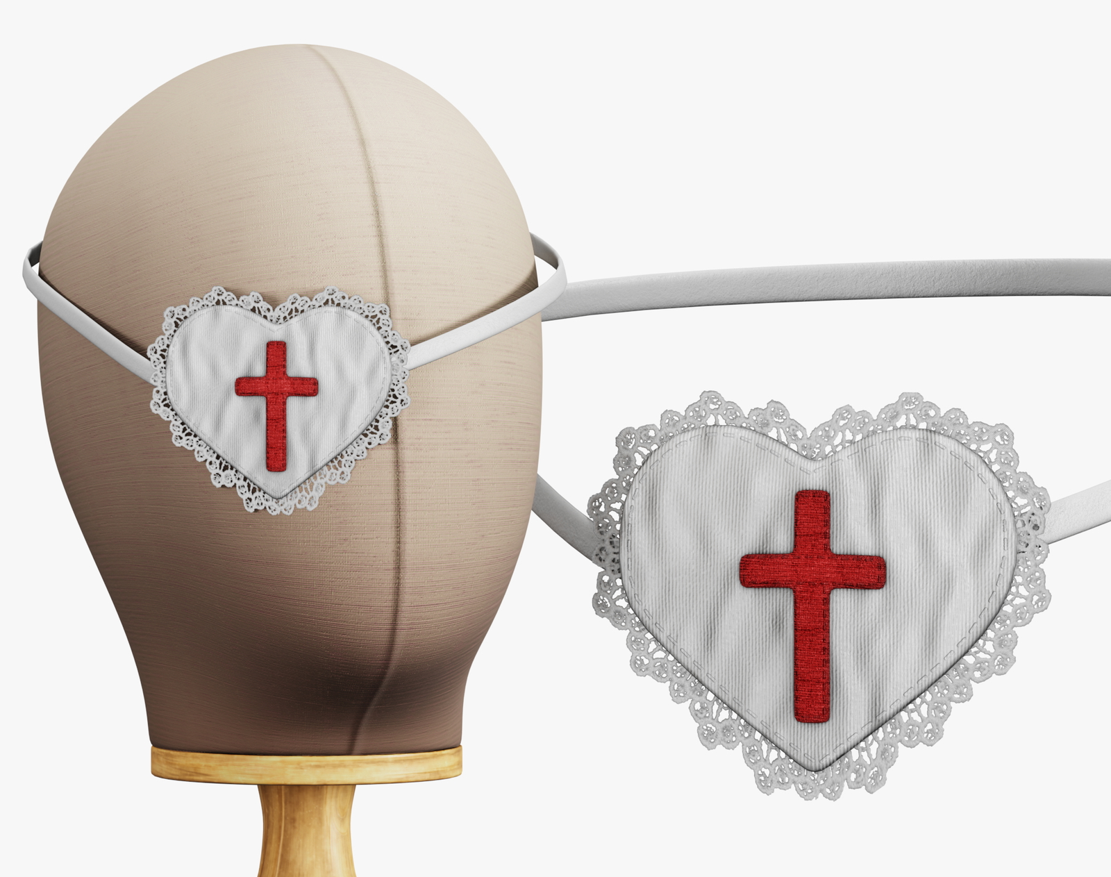 Eye Patch Heart with Cross | WOLVES STUDIO