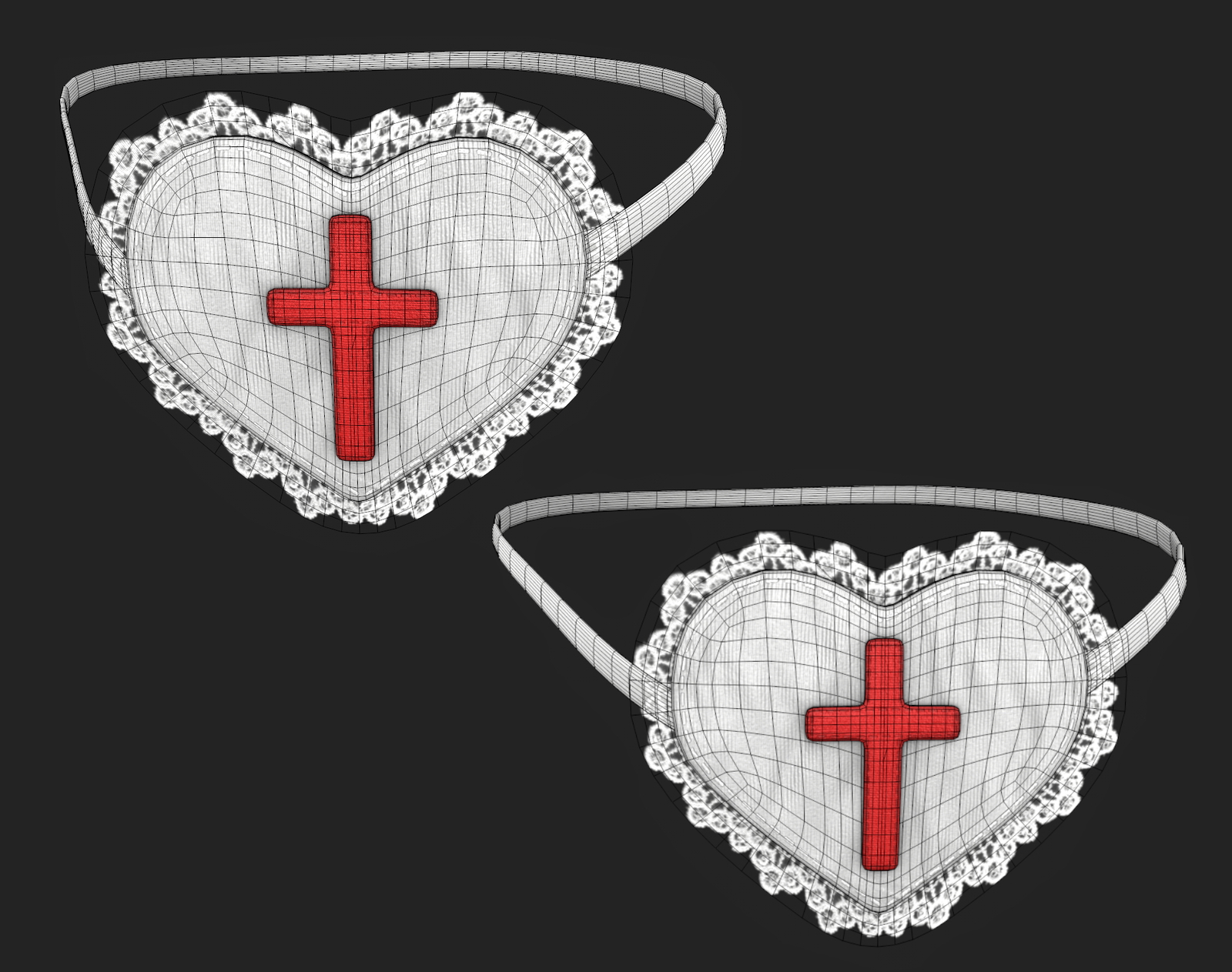 Eye Patch Heart with Cross | WOLVES STUDIO