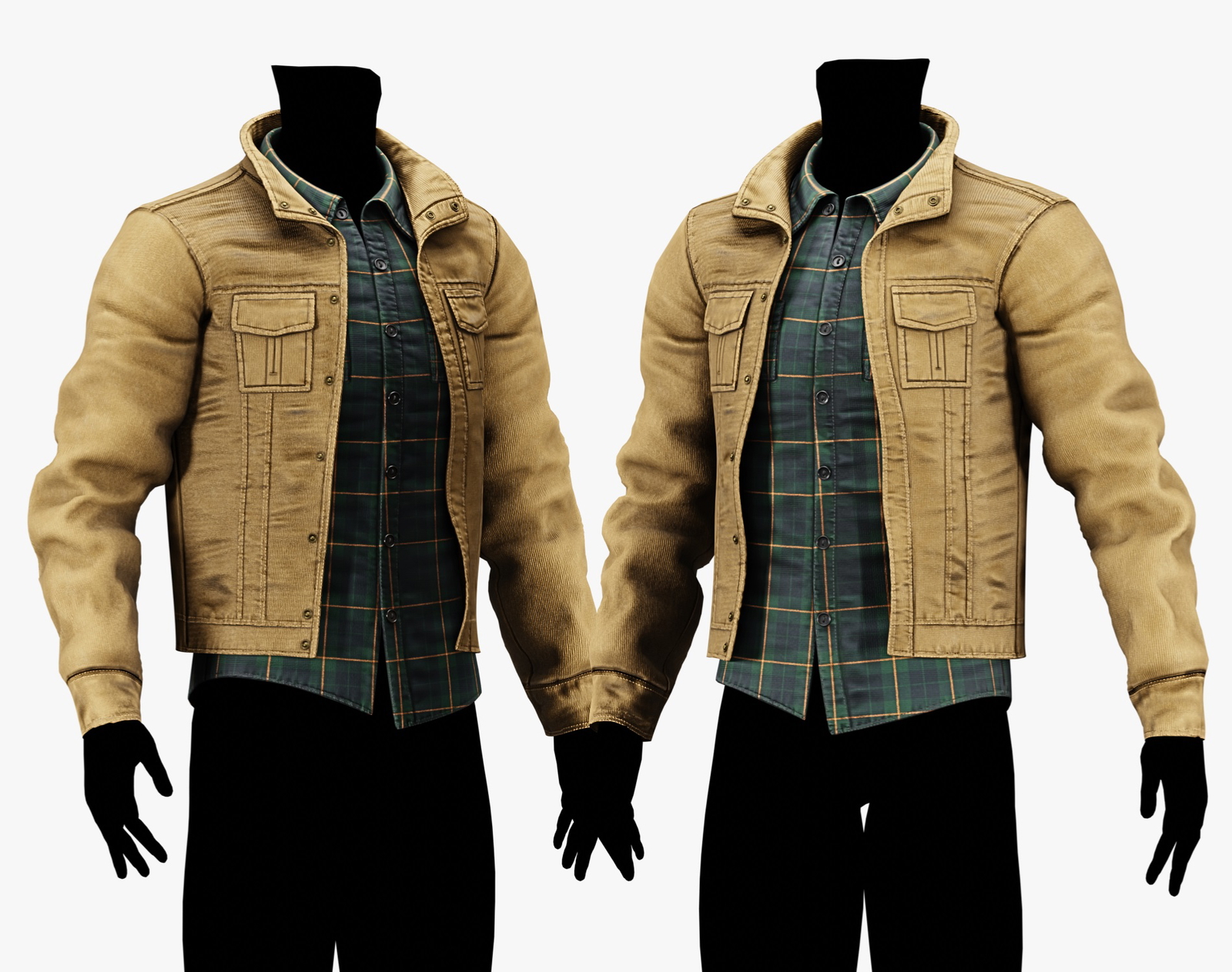 3D Jacket + Flannel Plaid Shirt Casual Clothing - EBOY Pack | WOLVES STUDIO