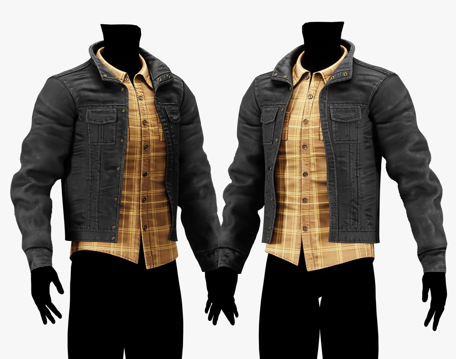 3D Jacket + Flannel Plaid Shirt Casual Clothing - EBOY Pack | WOLVES STUDIO