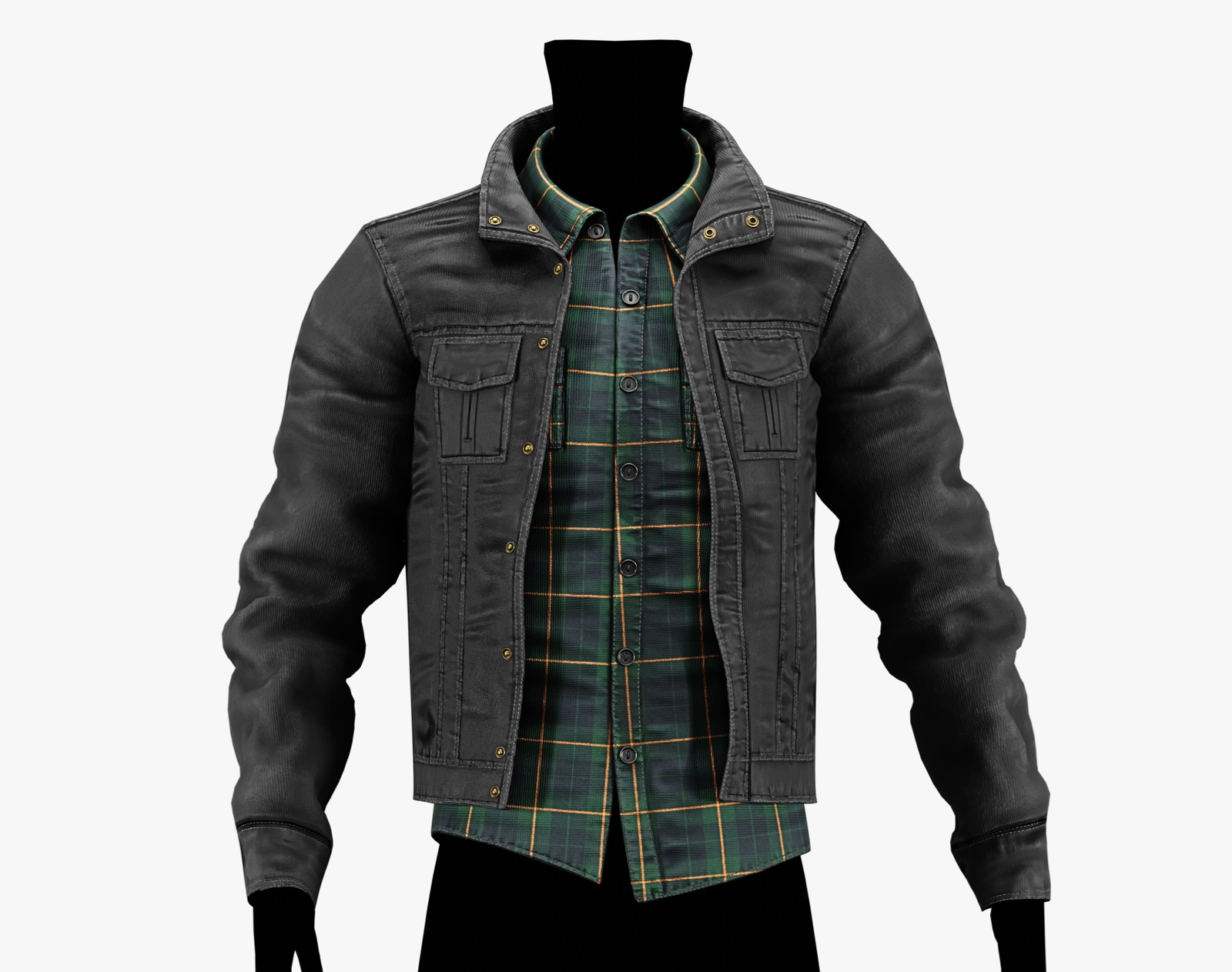 3D Jacket + Flannel Plaid Shirt Casual Clothing - EBOY Pack | WOLVES STUDIO