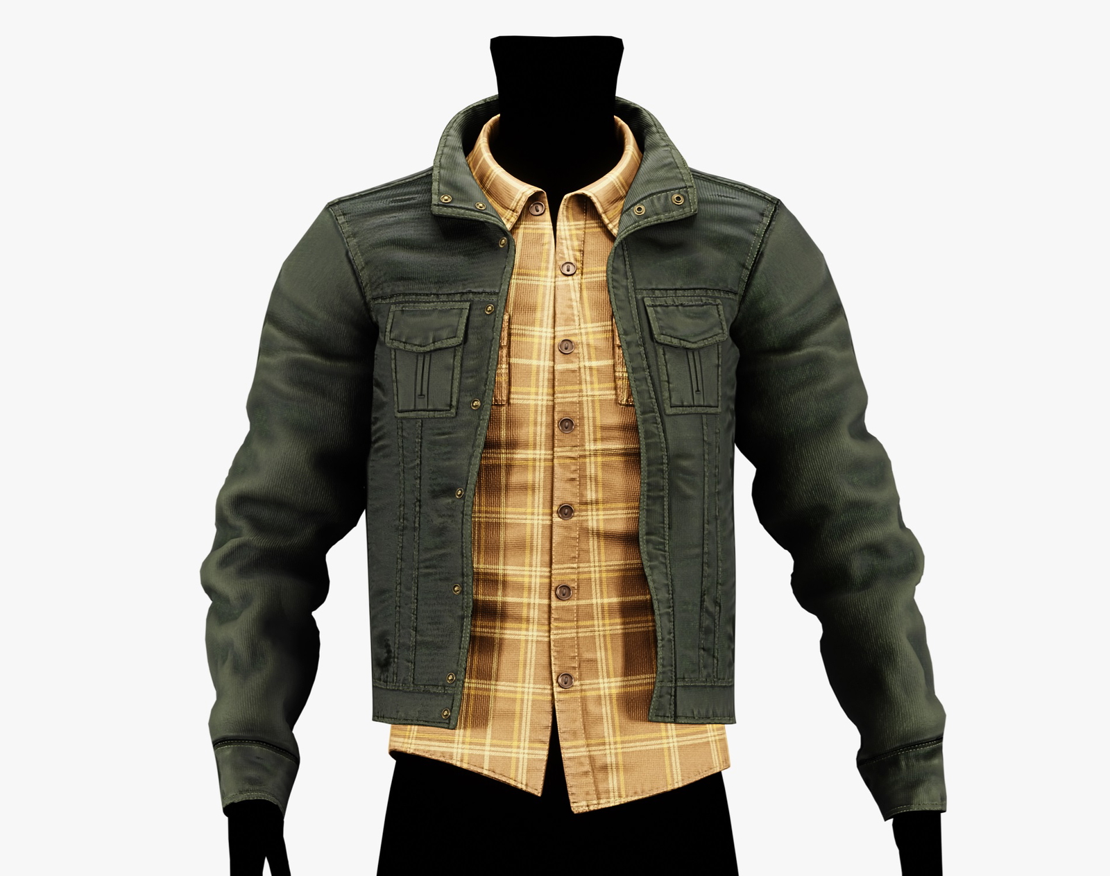 3D Jacket + Flannel Plaid Shirt Casual Clothing - EBOY Pack | WOLVES STUDIO